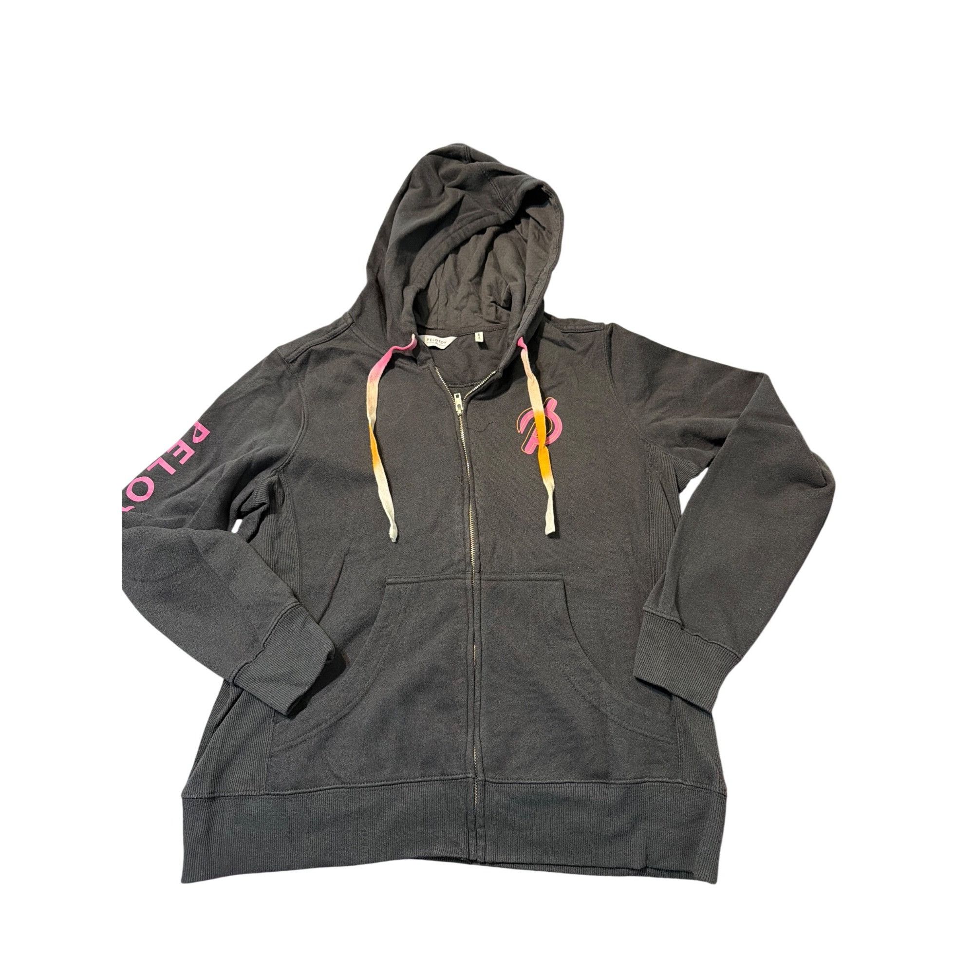 Peloton Peloton Womens Charcoal Gray Full-Zip Hoodie Pink Logo Ombre Size XL / US 12-14 / IT 48-50 - 1 Thumbnail