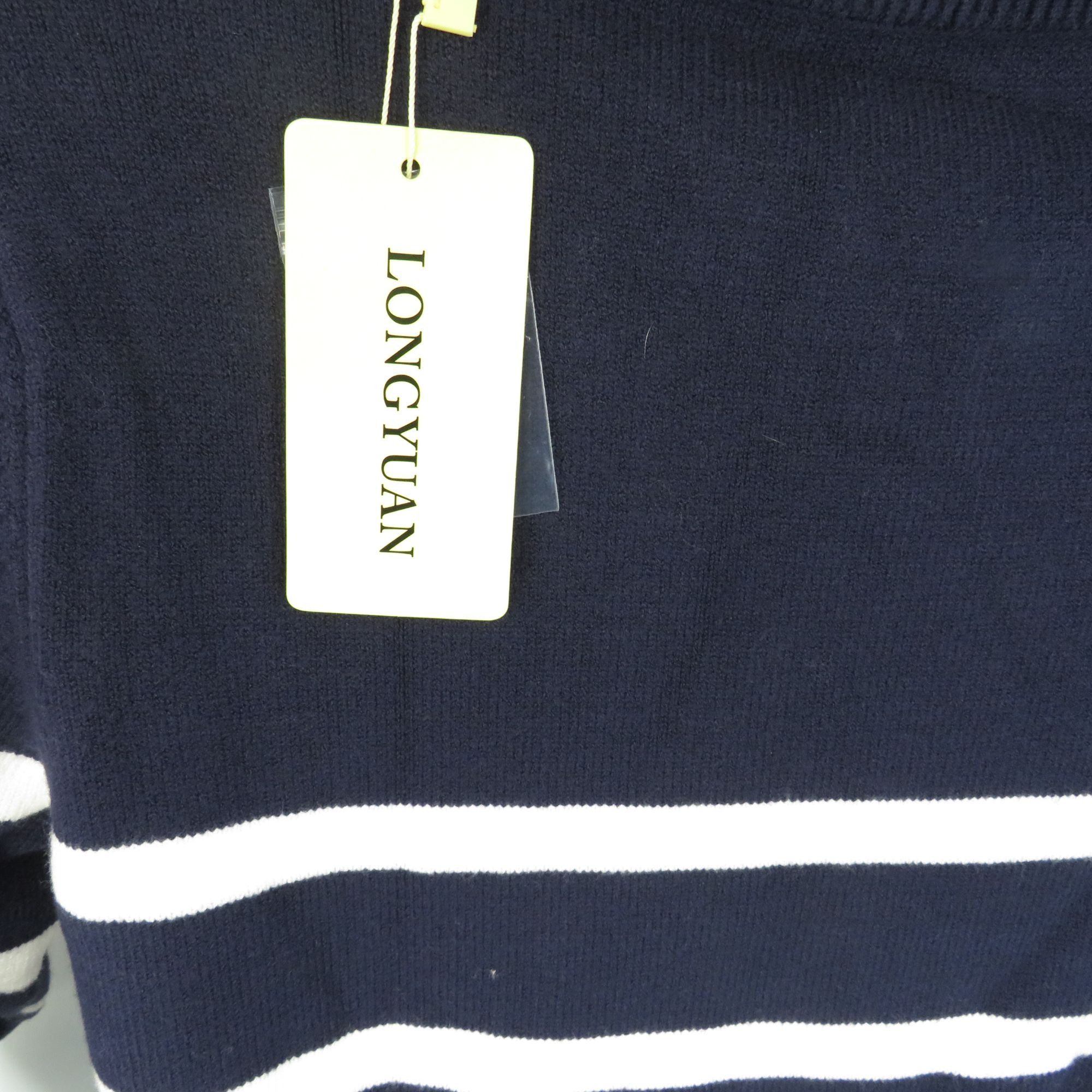 Other LongYuan Women's Sweater Button Shoulder Blue White XL NWT Size XL / US 12-14 / IT 48-50 - 4 Thumbnail