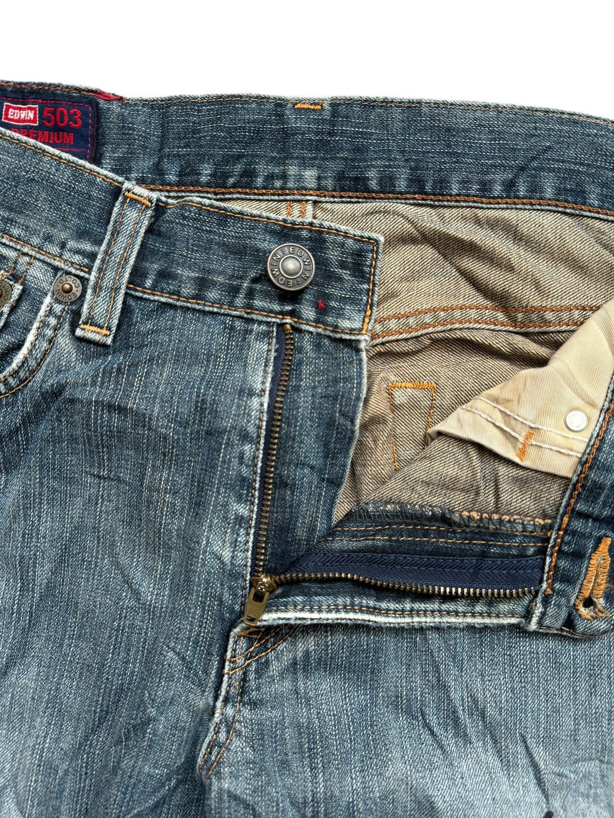 Edwin Vintage Edwin 503 Premium Distressed Jeans Size US 34 / EU 50 - 7 Thumbnail