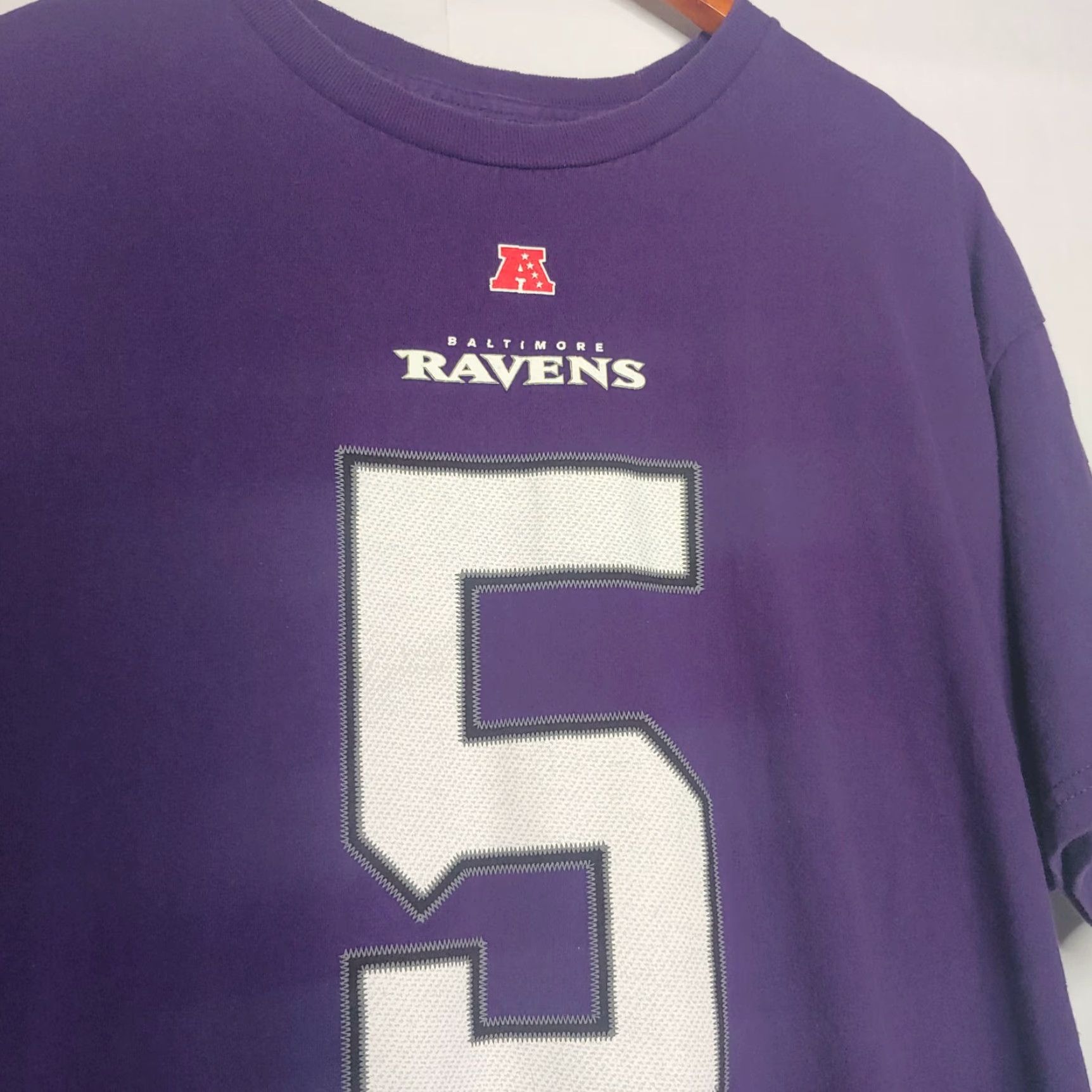 NFL NFL Team Apparel Baltimore Ravens Joe Flacco Shirt XL Short Sleeve Purple Mens Size US XL / EU 56 / 4 - 4 Thumbnail