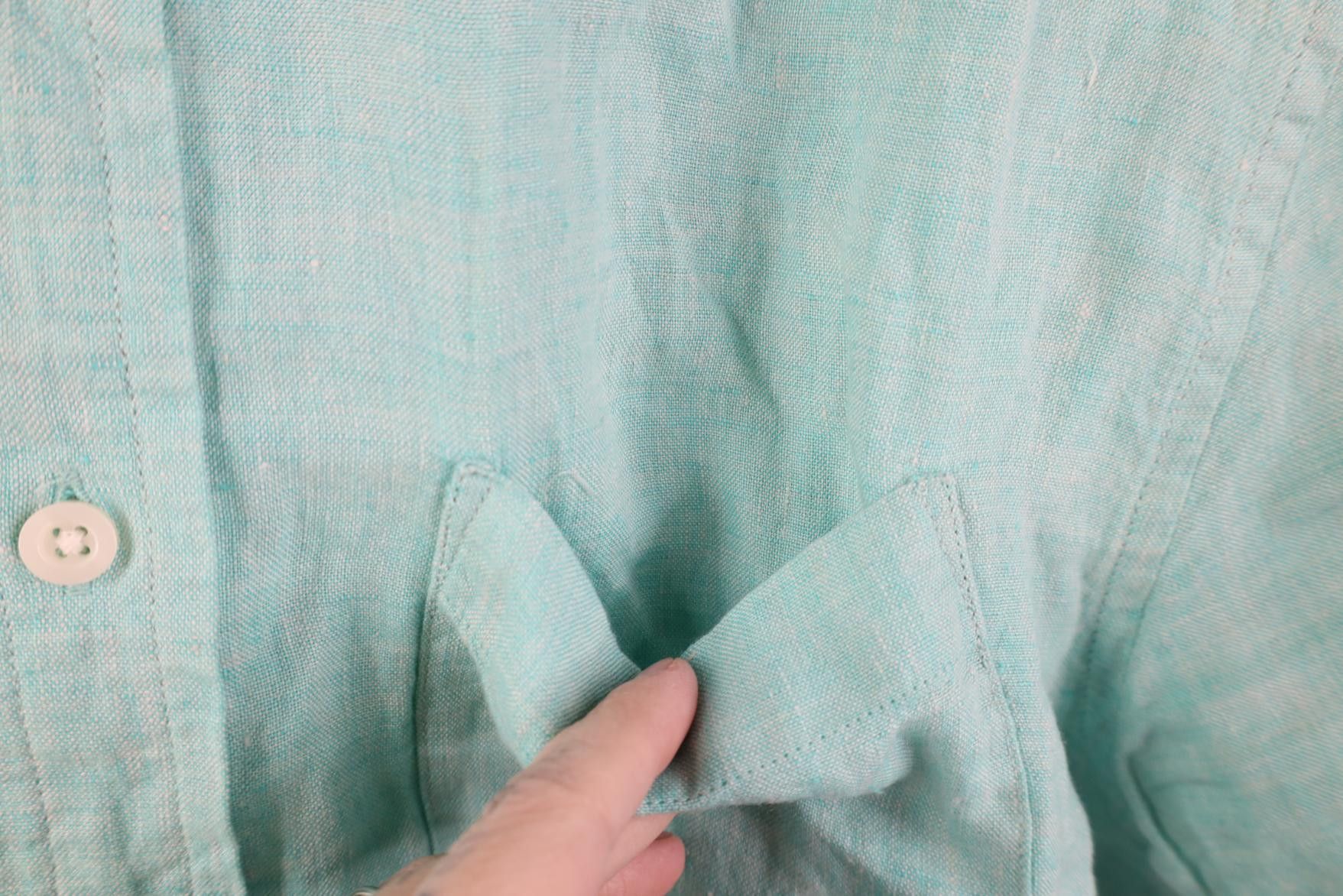 Banana Republic Banana Republic Short Sleeve Collared Button Down Shirt Teal Size US M / EU 48-50 / 2 - 5 Thumbnail
