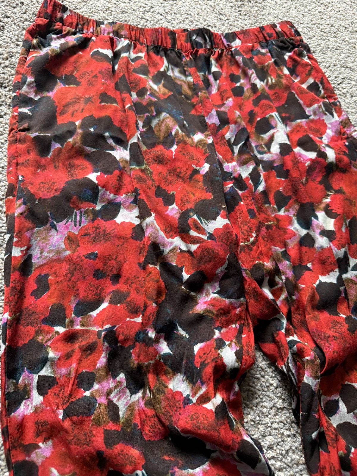 Dries Van Noten Dries Van Noten Floral Pants – Size 40 Red / Abstract Print Size US 30 / EU 46 - 2 Thumbnail