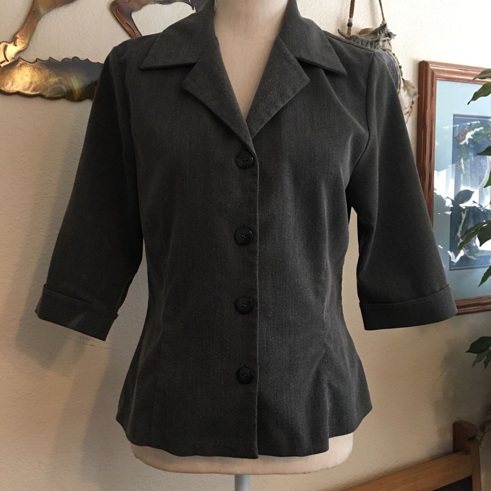 Other Mixit gray button front jacket 10 Size L / US 10 / IT 46 - 1 Thumbnail