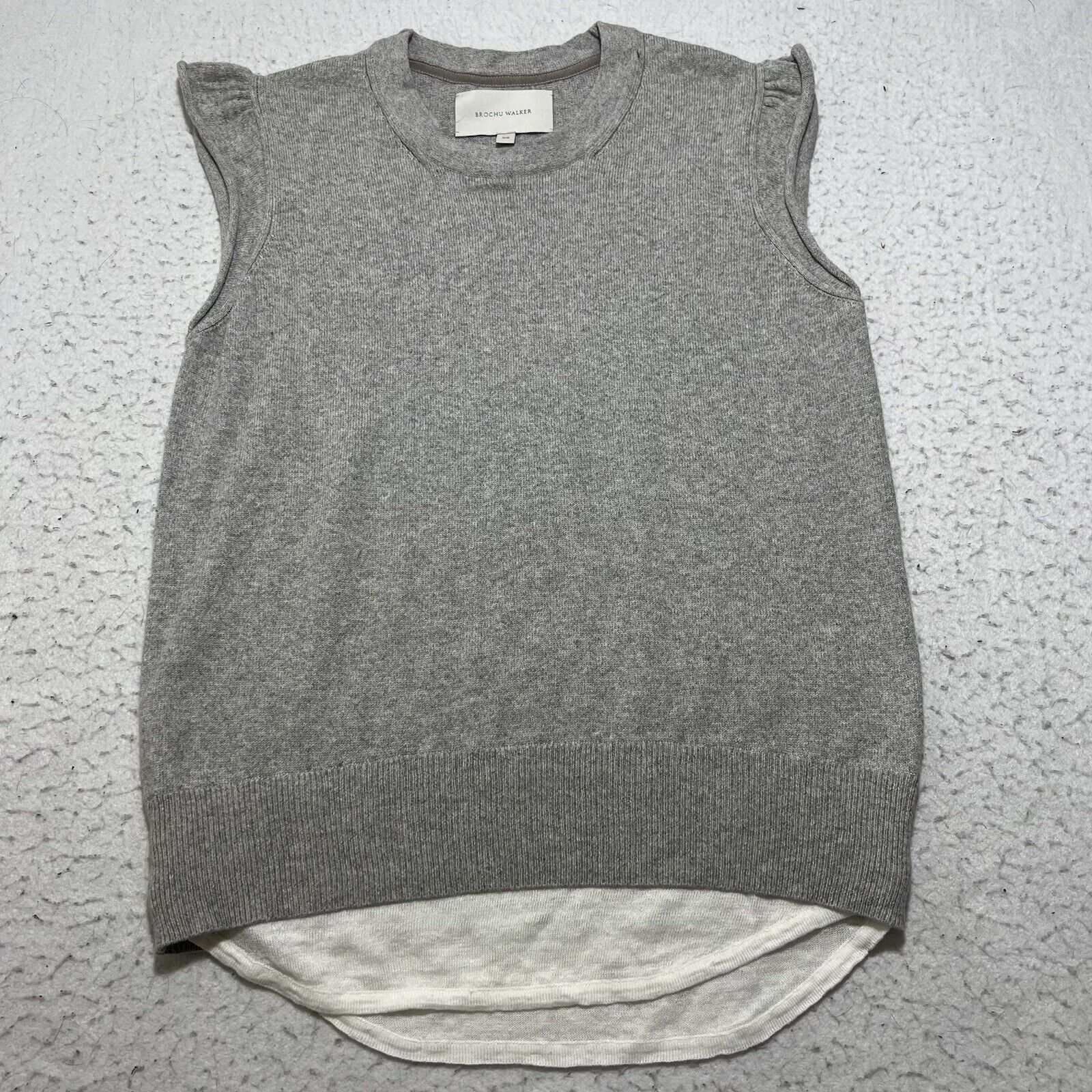 Brochu Walker Brochu Walker XS Cashmere Crewneck Sweater Vest Gray Size XS / US 0-2 / IT 36-38 - 1 Thumbnail
