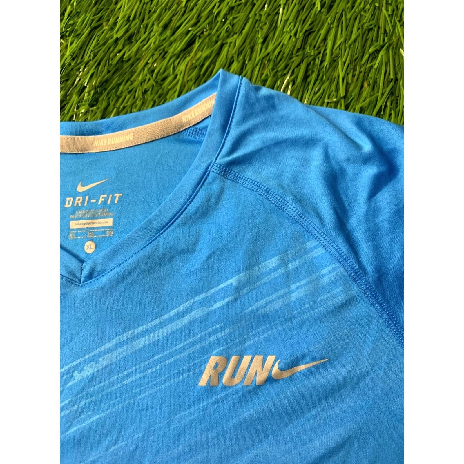 Nike Nike Dri-FIT ORIGINAL RUN Running Shirt Women XL Blue Reflective Logo Training Jersey Size XL / US 12-14 / IT 48-50 - 3 Thumbnail