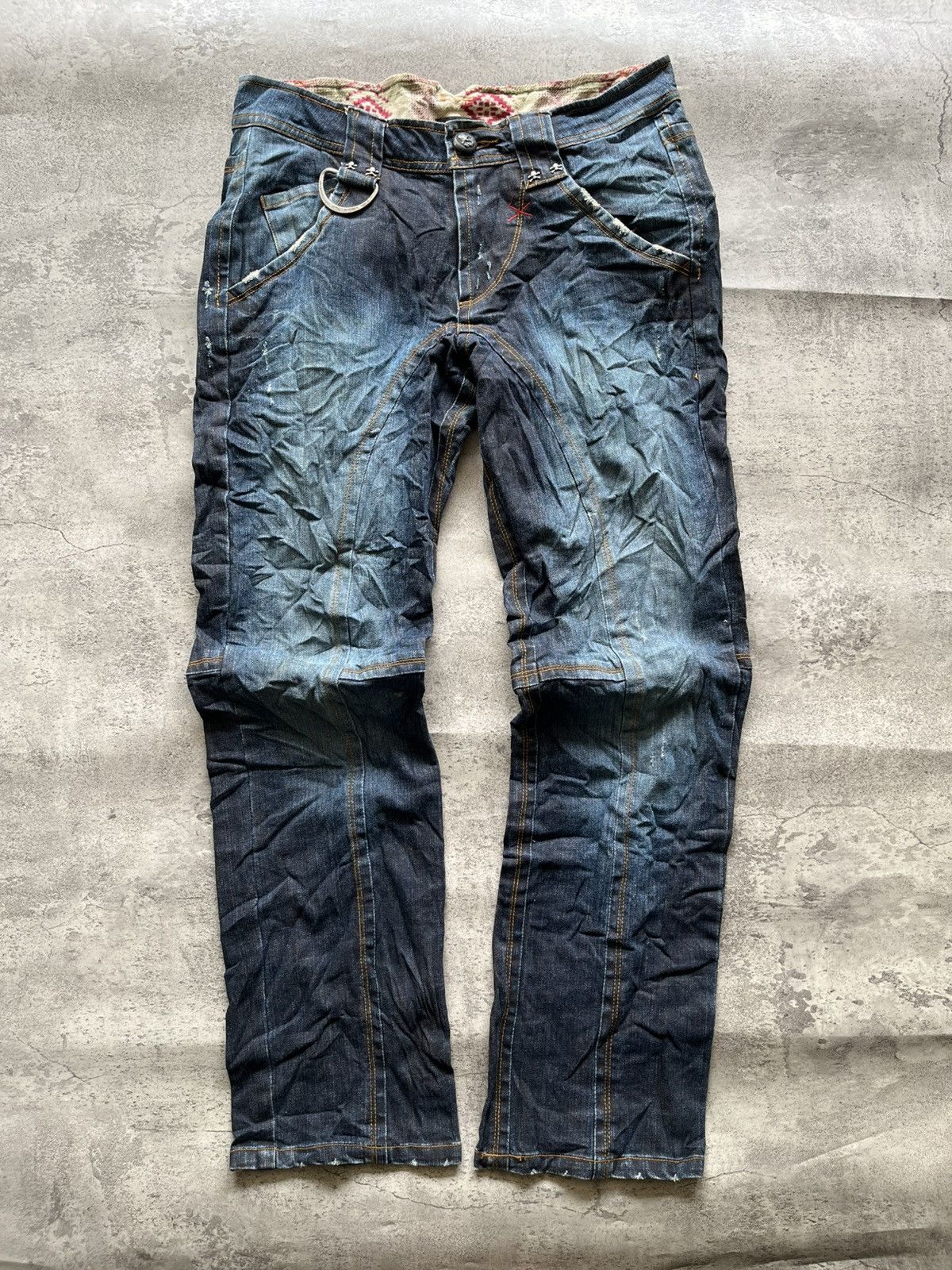 5351 POUR LES HOMMES HOMME Japan Skull Denim – Grunge Style Size US 32 / EU 48 - 2 Thumbnail