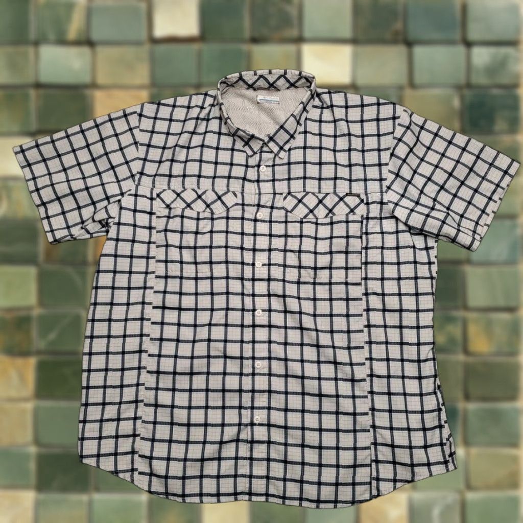 Vintage Columbia Shirt XXL Blue Plaid Omni Shade Vented UPF Outdoors Hike Fish Button-Up Casual Mens Size US XXL / EU 58 / 5 - 1 Thumbnail