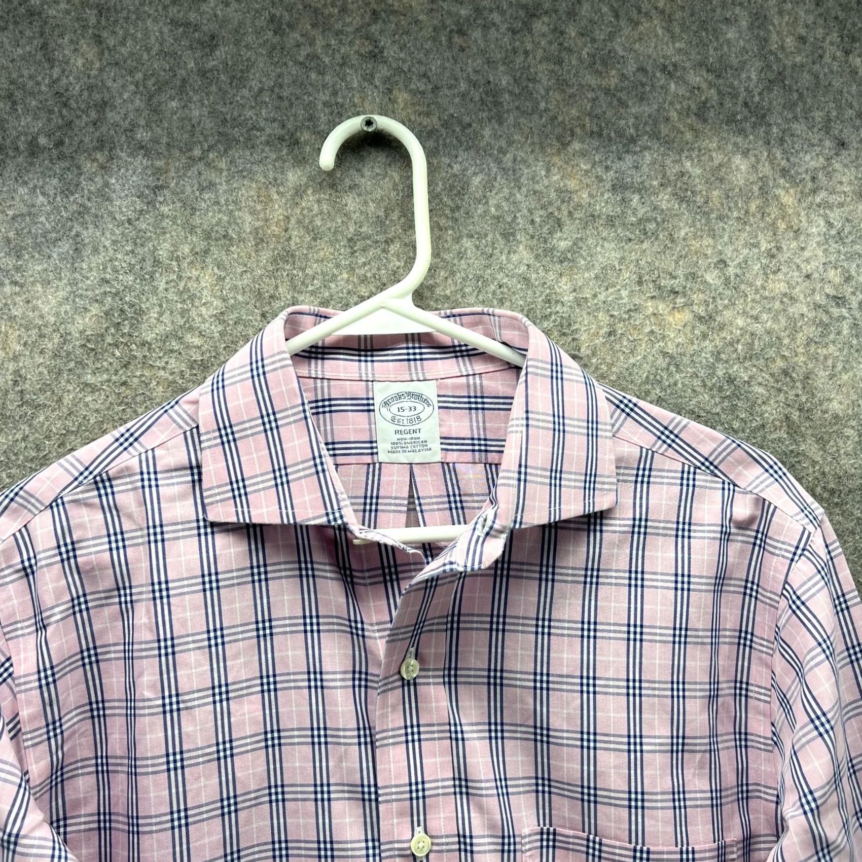Brooks Brothers Brooks Brothers Shirt Men 15/33 Pink Plaid Regent Supima Button-Down Casual Formal Business Size US M / EU 48-50 / 2 - 2 Thumbnail