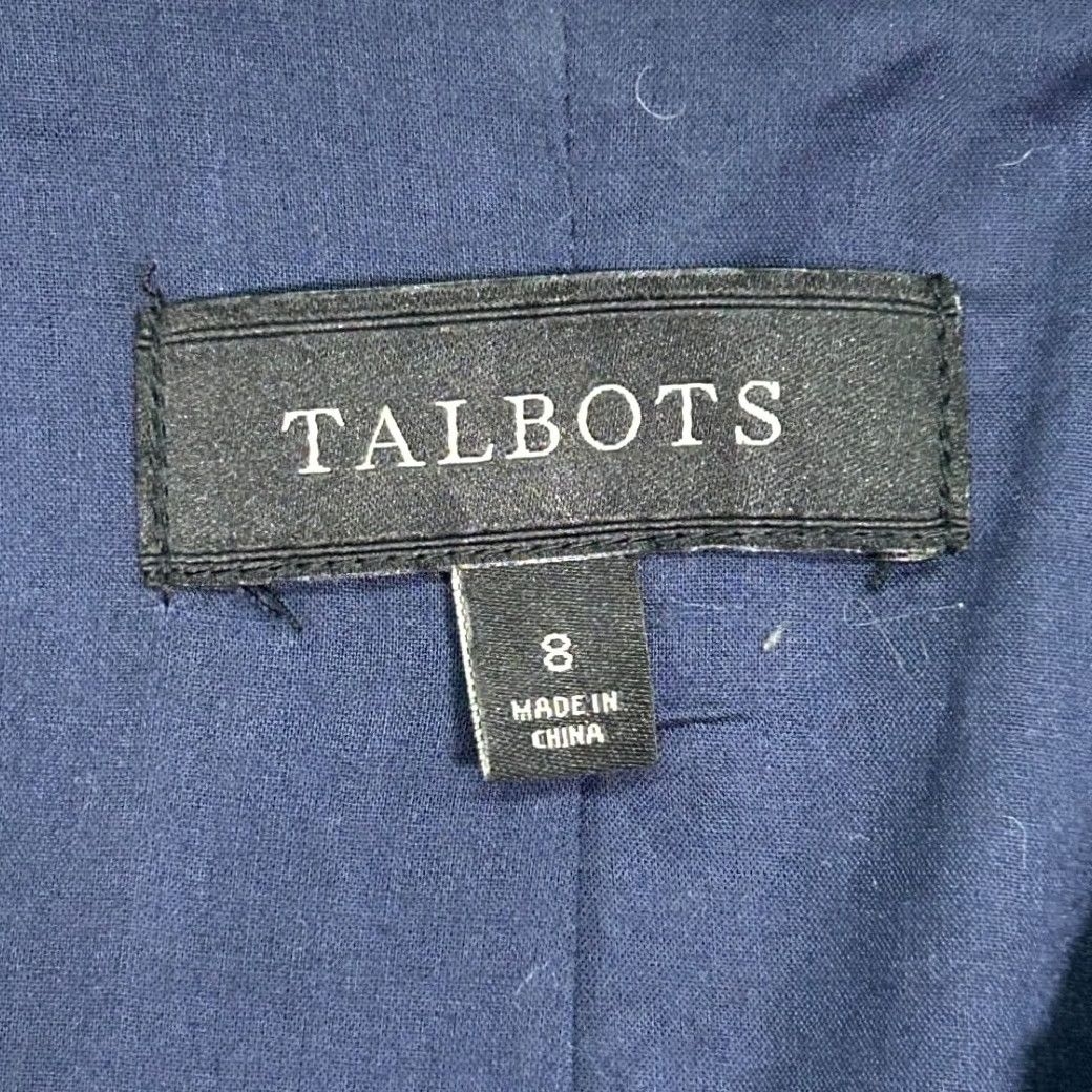 Talbots EUC Talbots Blazer Cotton Two Button Jacket Womens 8 Floral Notched Lapel LinedPockets Spring Summer Blue - Womens Blazer Size M / US 6-8 / IT 42-44 - 5 Thumbnail