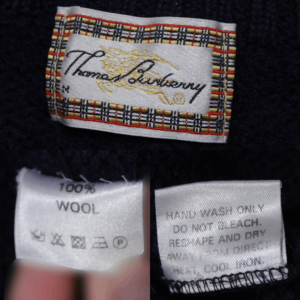 Burberry 90S Thomas Burberry Embroidered Big Logo Wool Knit Vintage Size US S / EU 44-46 / 1 - 8 Thumbnail