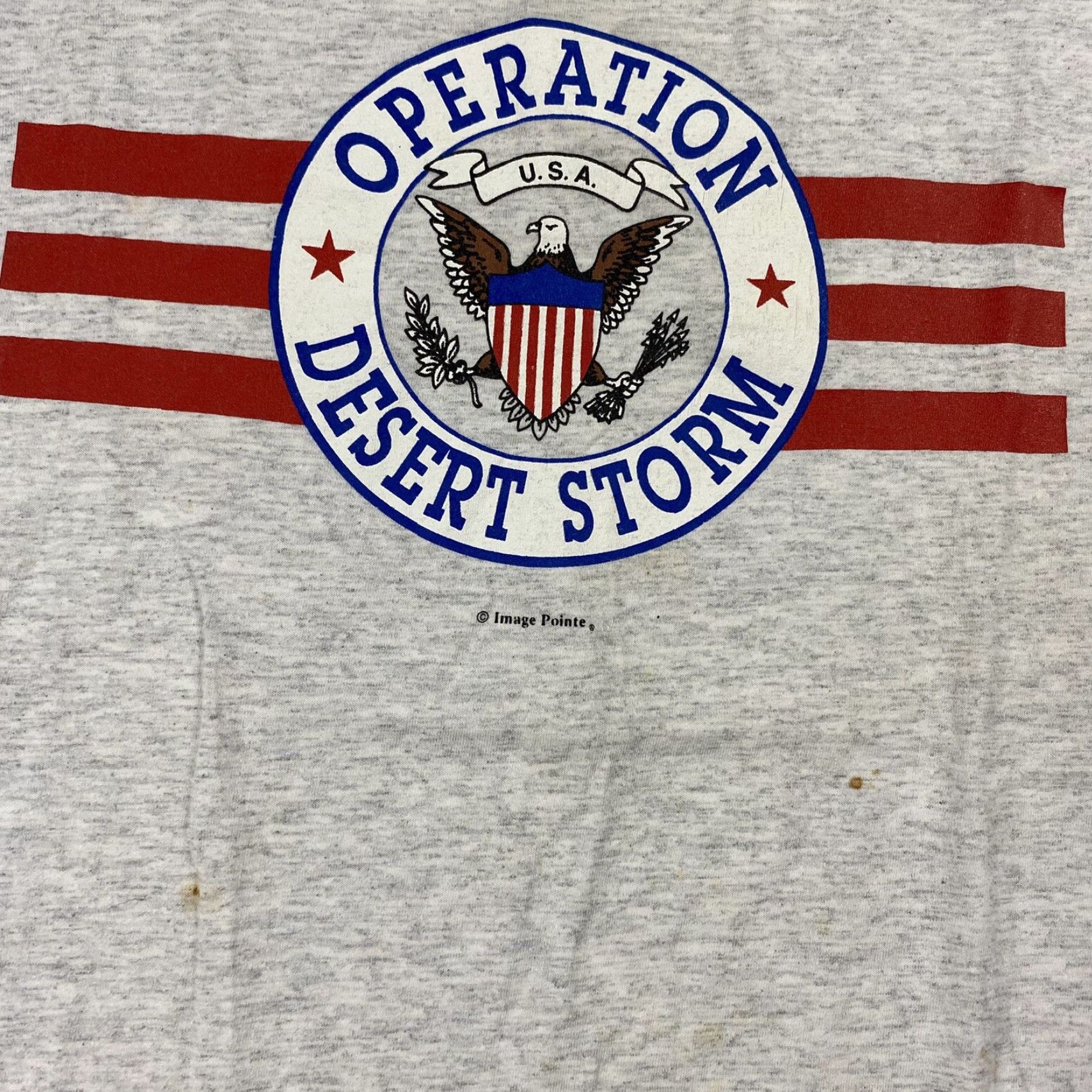 Delta VINTAGE Delta 90s Desert Storm Gray T-Shirt Men’s Large Crew Neck Short Sleeve Graphic USA Size US L / EU 52-54 / 3 - 2 Thumbnail