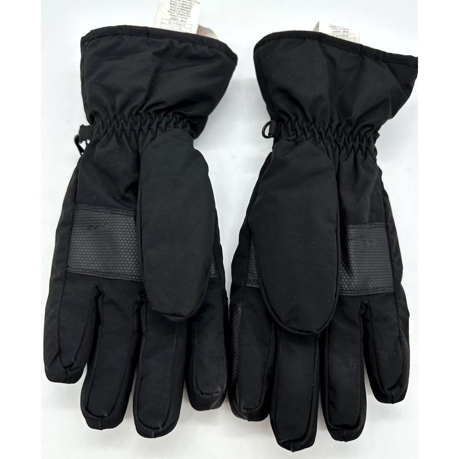 Vintage Oxylane Gloves Winter Warm Outdoor Padded Fleece Lined Ski Work Action Small Unisex Adults Black Polyester Wrist Glove Womens Mens Size US S / EU 44-46 / 1 - 2 Thumbnail
