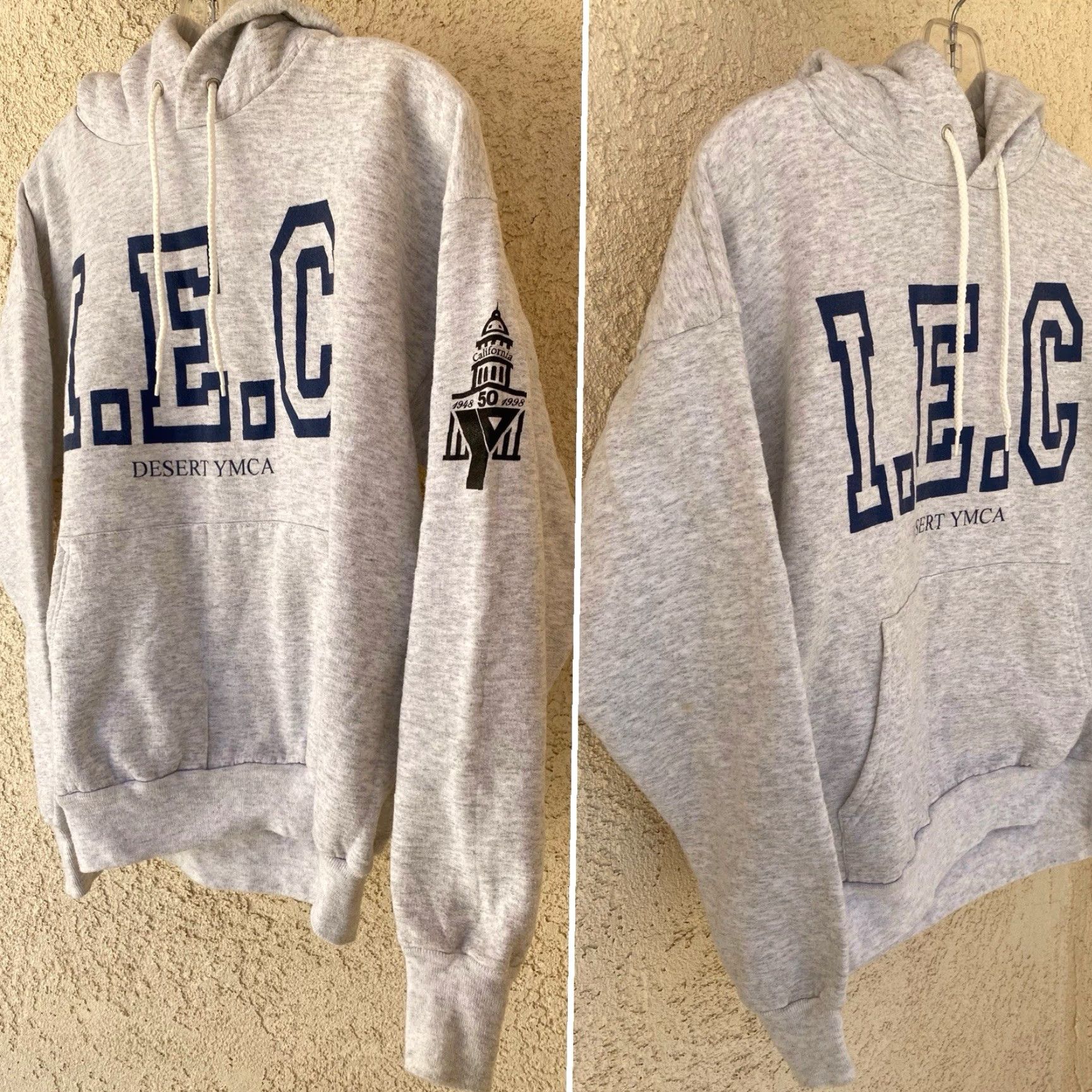 Hanes VINTAGE Hanes Desert YMCA I.E.C Rage Machine Inland Empire Hoodie Sweatshirt L Gray 90s Mens Hoodie Size US L / EU 52-54 / 3 - 7 Thumbnail