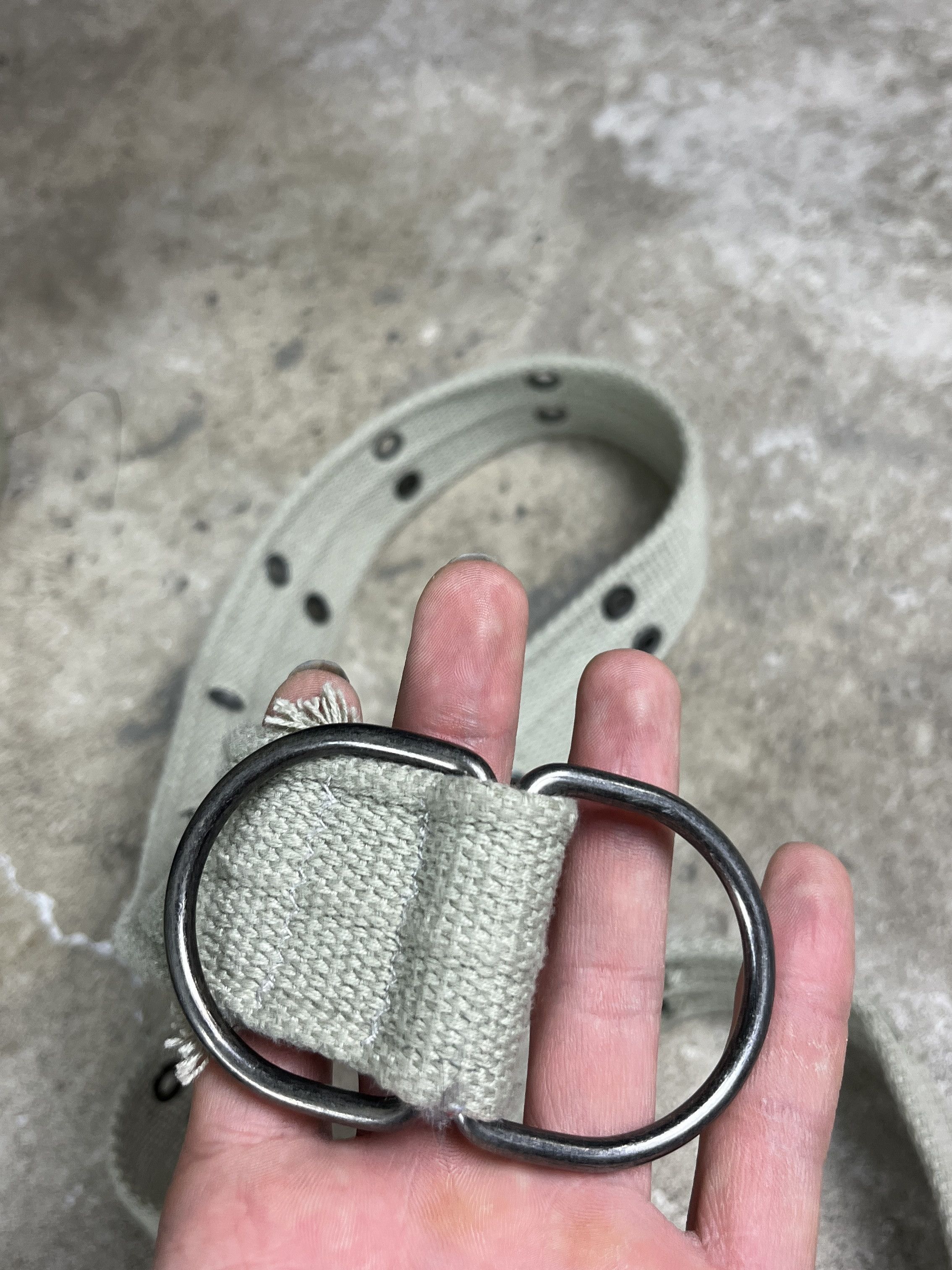 Vintage OLIVE CANVAS D-RING WEBBING BELT - № 4505 Size ONE SIZE - 3 Thumbnail