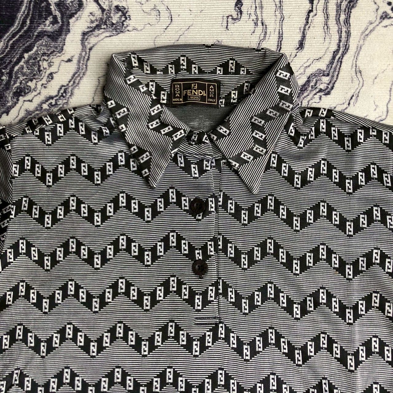 Fendi Vintage Fendi FF Monogram Polo Shirt Size S / US 4 / IT 40 - 3 Thumbnail