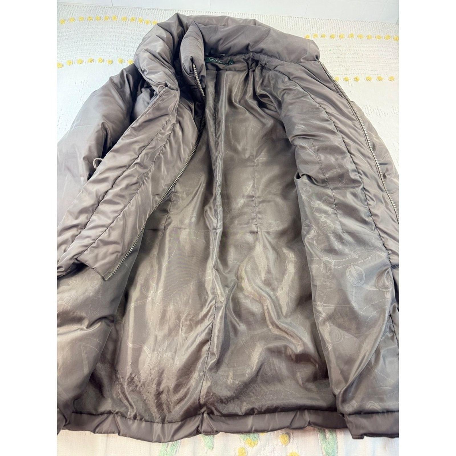 Lauren Ralph Lauren Lauren Ralph Lauren Womens Taupe Down Filled Puffer Toggle L Size L / US 10 / IT 46 - 6 Thumbnail