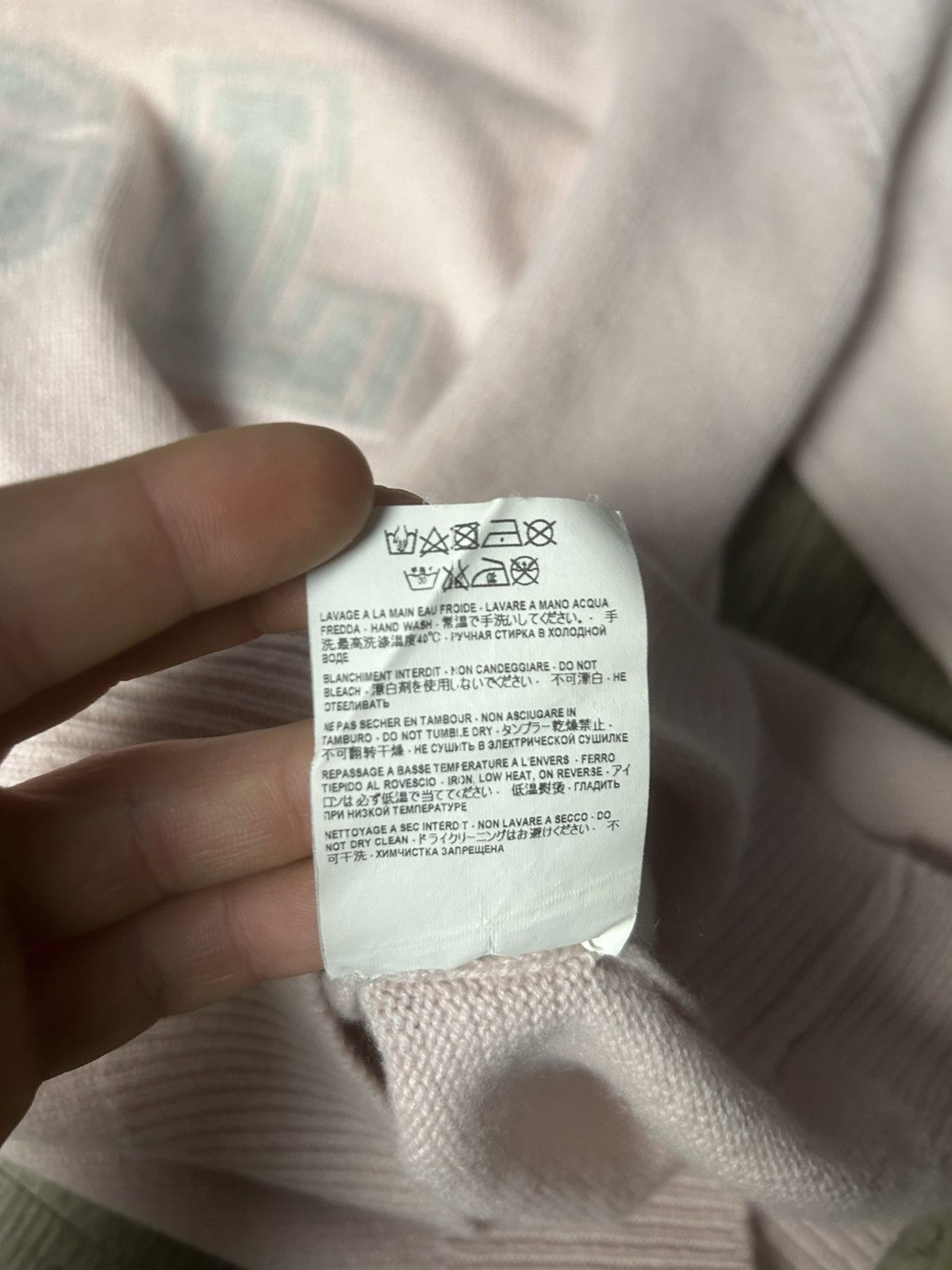 Saint Laurent Paris STEAL Rose pink/white ‘SL’ Cashmere Knit Sweater Size US XL / EU 56 / 4 - 6 Thumbnail