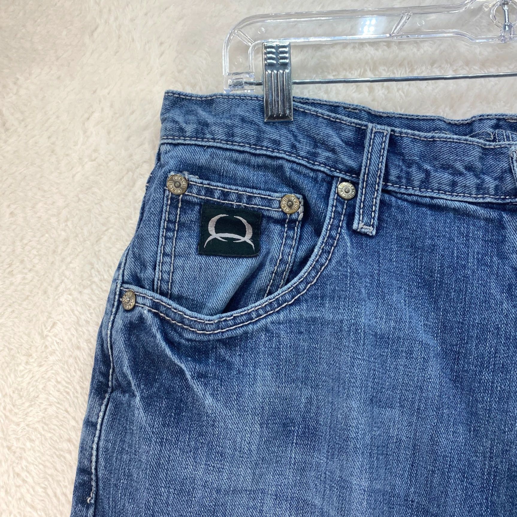 Vintage Cinch Mens Jeans 34x34 Loose Fit Black Label 2.0 Blue Denim Pants Cowboy Western Size US 34 / EU 50 - 2 Thumbnail