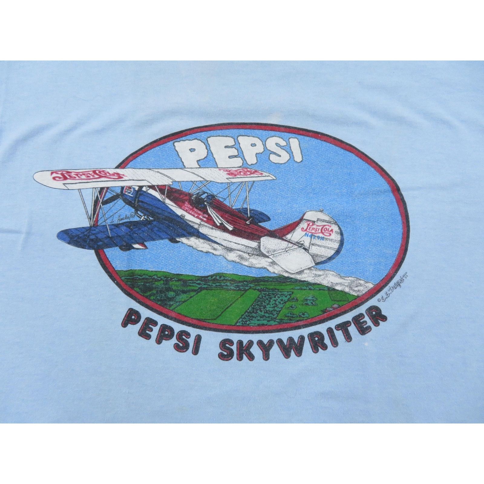 Other Pepsi Skywriter T-Shirt Blue Sz M 1980s Size US M / EU 48-50 / 2 - 2 Thumbnail