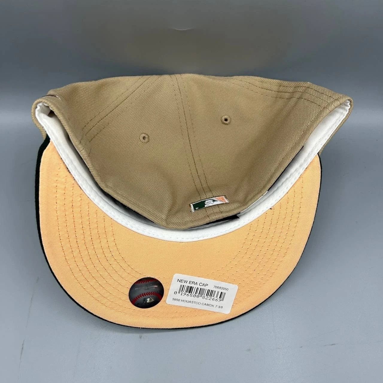 New Era Houston Astros Hat Men 7 3/8 Beige Green MLB Fitted Cap New Size ONE SIZE - 8 Thumbnail