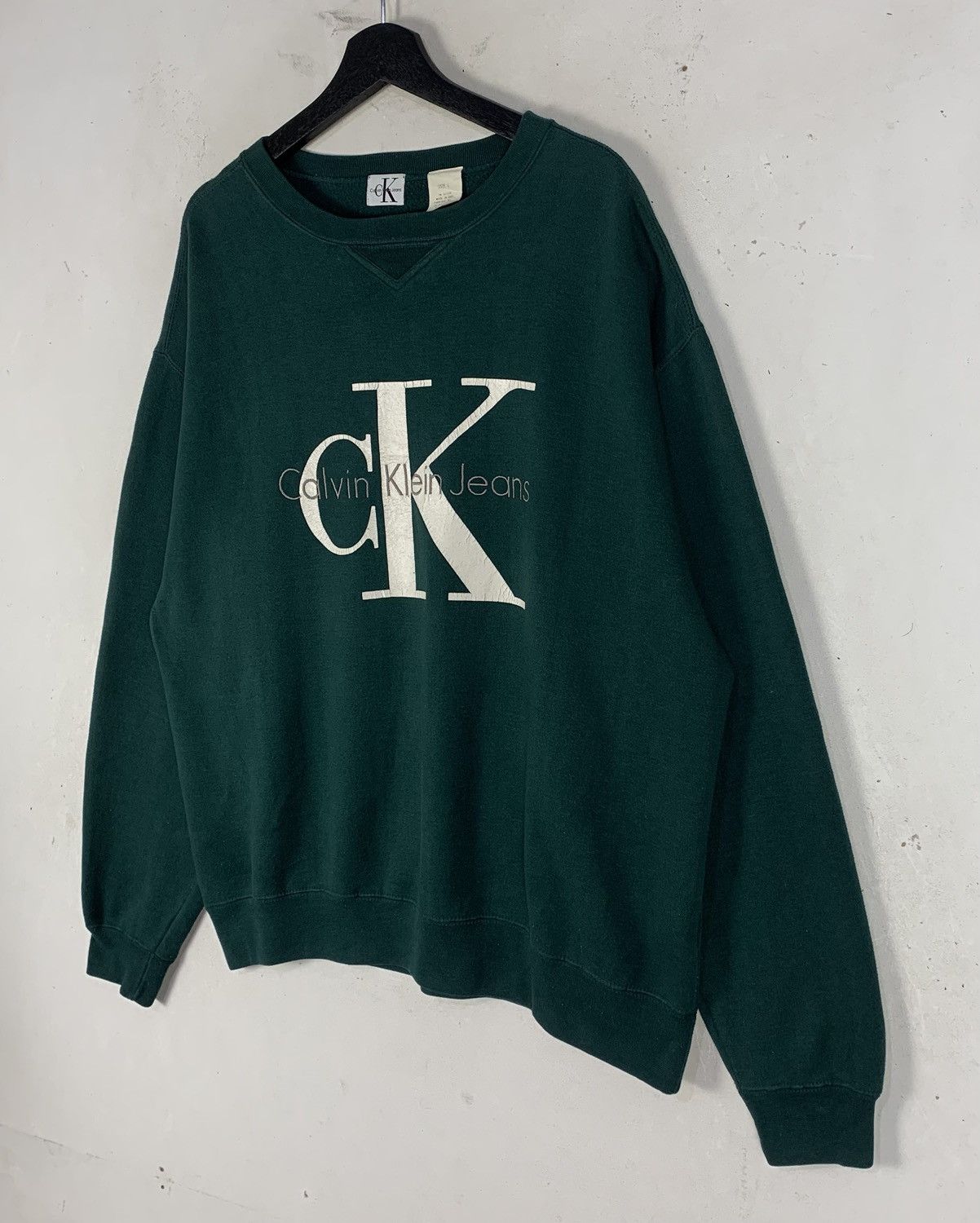 Calvin Klein vintage green Calvin Klein crewneck Streetwear sweatshirt Size US XL / EU 56 / 4 - 4 Thumbnail