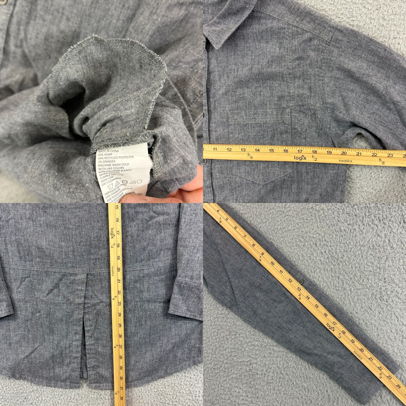 Prana Prana Shirt Women M Gray Long Sleeve Button Pocket Oversize Loose Roll Tab Shirt Women M Gray Oversized Pocket Button-Up Size M / US 6-8 / IT 42-44 - 8 Thumbnail