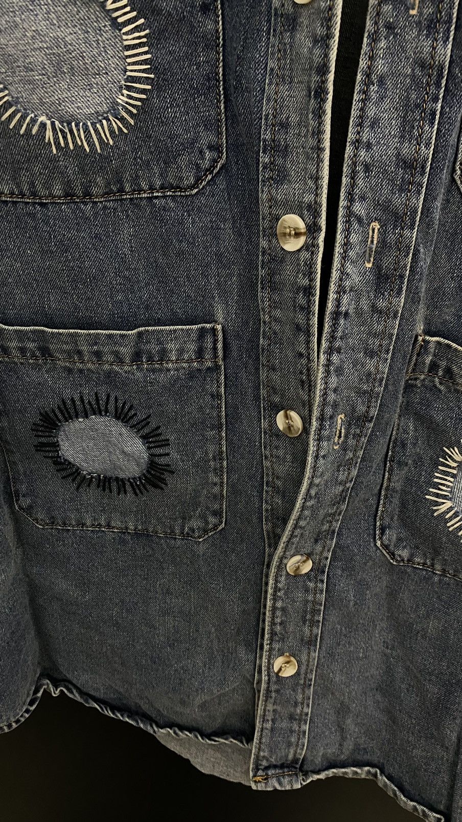 Designer Rakkiu 4-HOLE PUNCHER Blue Denim Shirt Size US S / EU 44-46 / 1 - 3 Thumbnail