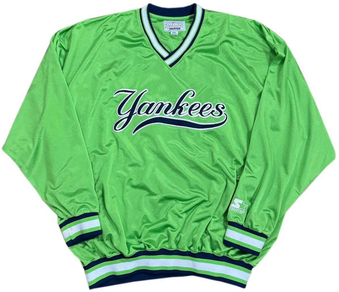 New York Yankees × Starter Vintage Starter New York Yankees Neon Green Pullover 2XL Size US XXL / EU 58 / 5 - 1 Thumbnail