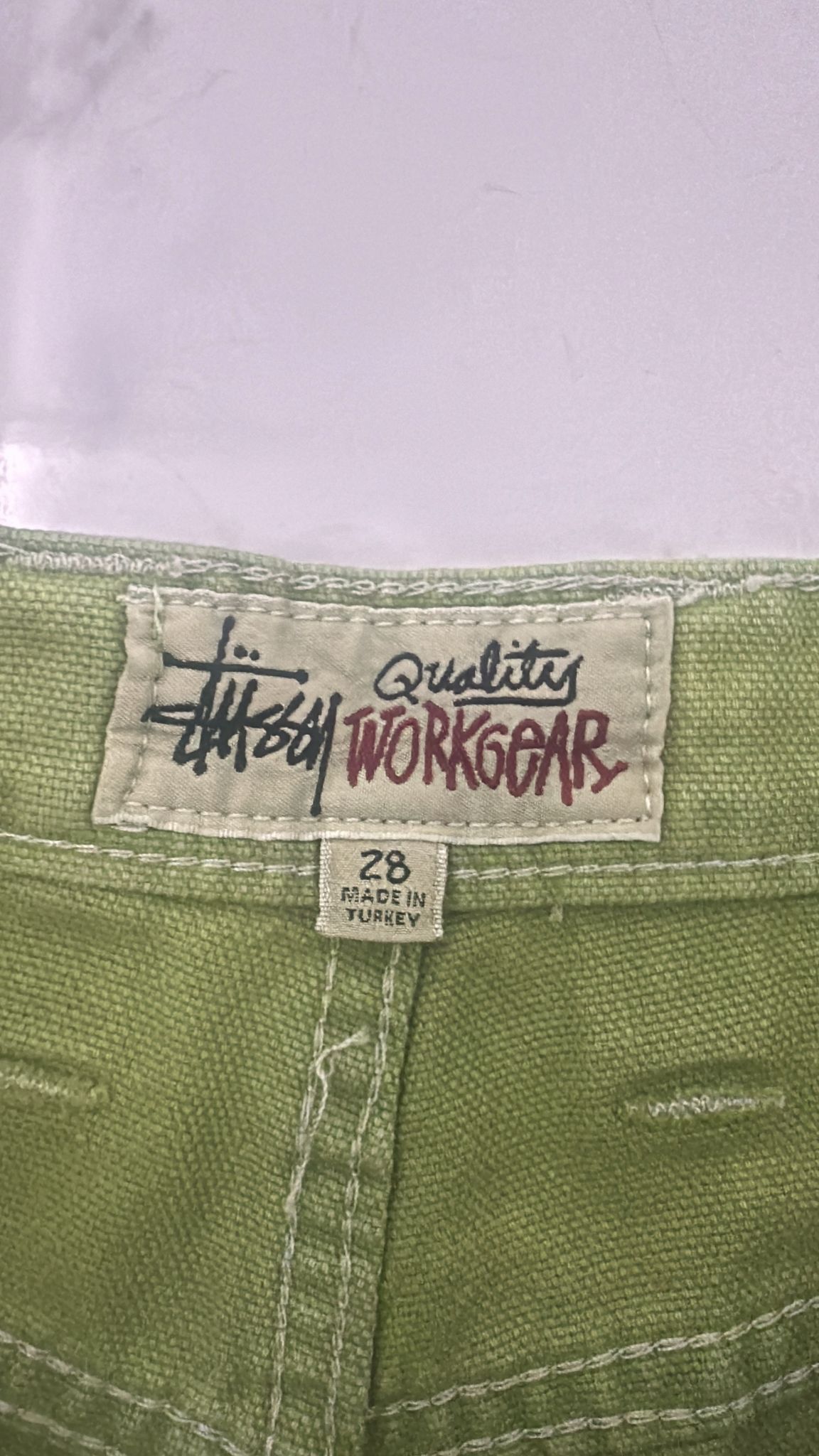 Stussy Stussy Stone Washed Canvas Work Pant, Lime Size US 28 / EU 44 - 11 Thumbnail