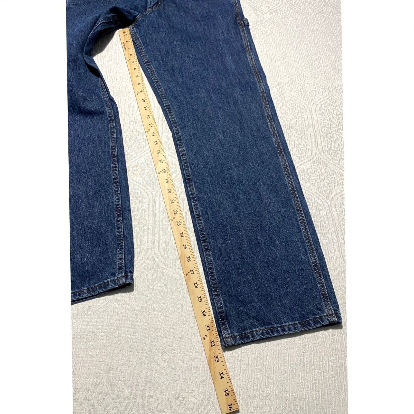 Lee Lee Mens Loose Fit Carpenter Jeans Dark Wash Blue Denim 31x32 Size US 31 - 5 Thumbnail