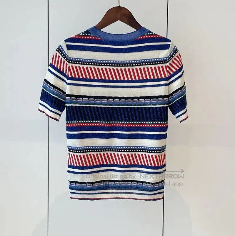 Chanel Chanel Multicolor Striped Knit Short Sleeve T-shirt . Size S / US 4 / IT 40 - 2 Thumbnail