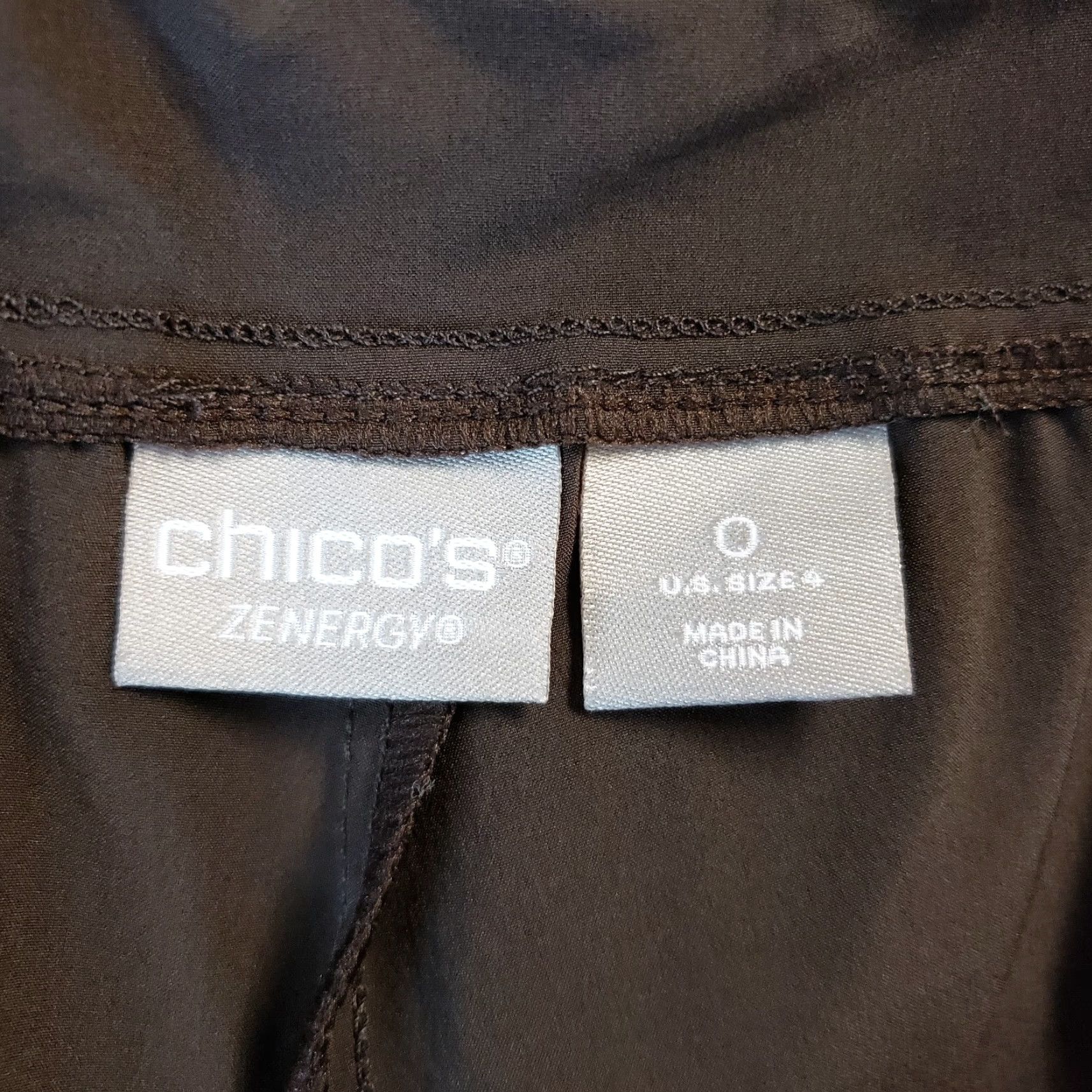 Vintage Chico's Zenergy Womens Pull On Pants Sz 4 Brown Ruched Pockets Mid Rise Size 27" / US 4 / IT 40 - 7 Thumbnail