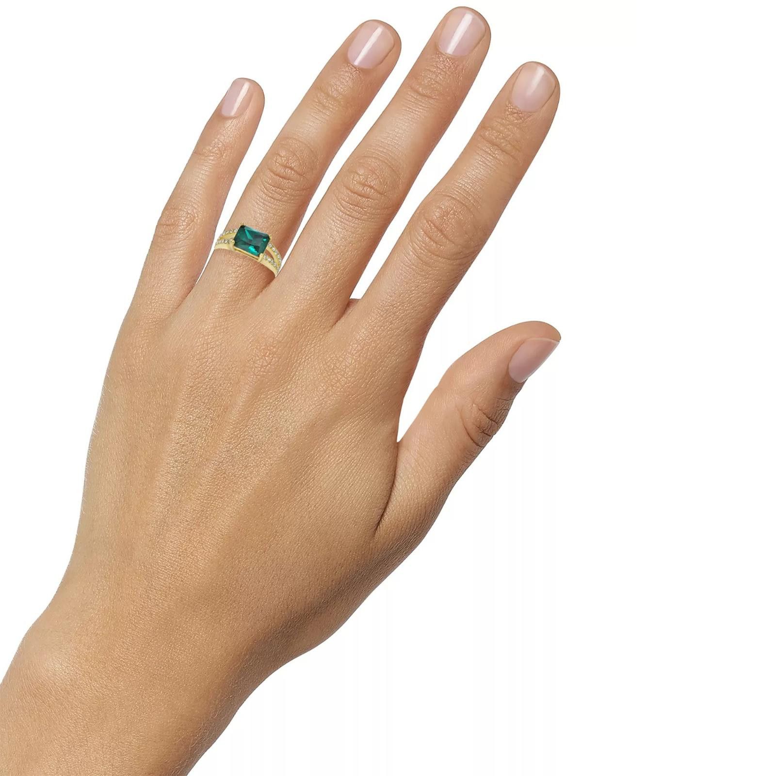 Charter Club Charter Club Gold-Tone Green Stone Two-Row Band Ring Size 10 Size ONE SIZE - 2 Thumbnail