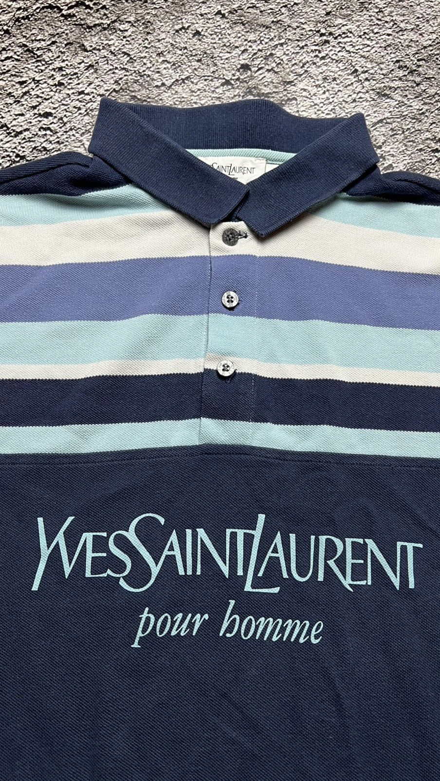 Yves Saint Laurent YSL Yves Saint Laurent vintage big spell out logo polo shirt Size US L / EU 52-54 / 3 - 3 Thumbnail