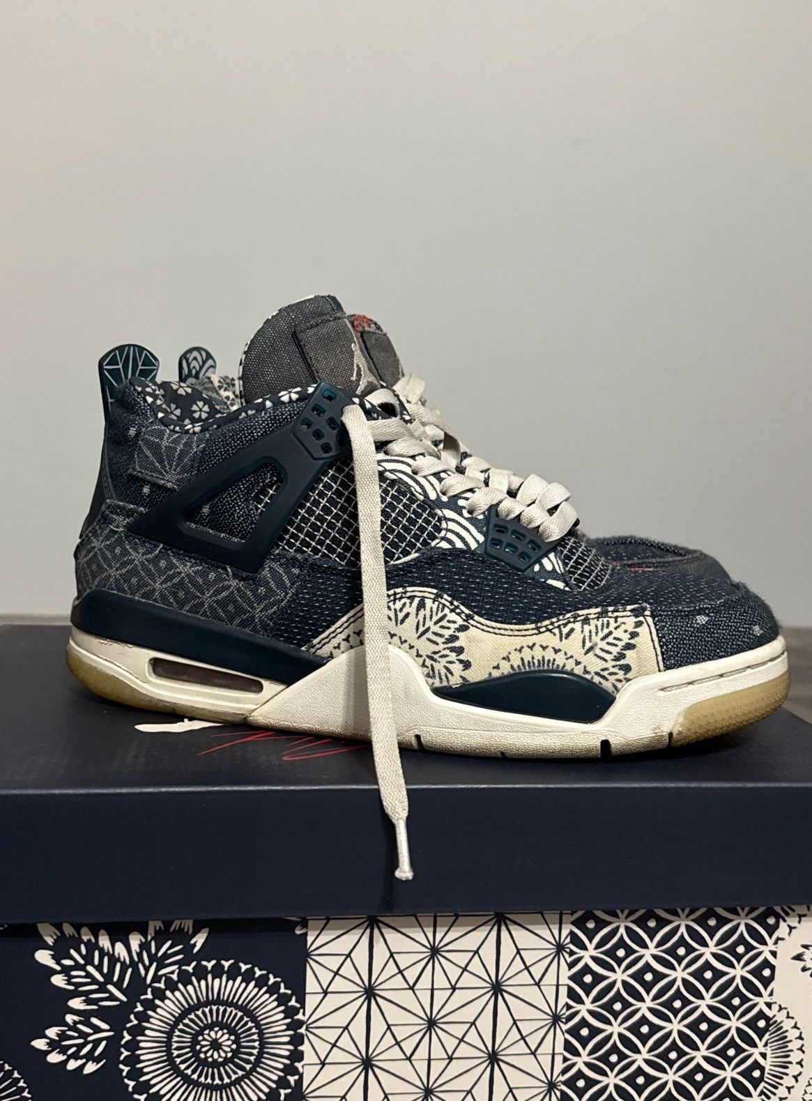 Nike Air Jordan 4 Retro SE Sashiko Deep Ocean Denim Bandana Size US 8 / EU 41 - 2 Thumbnail