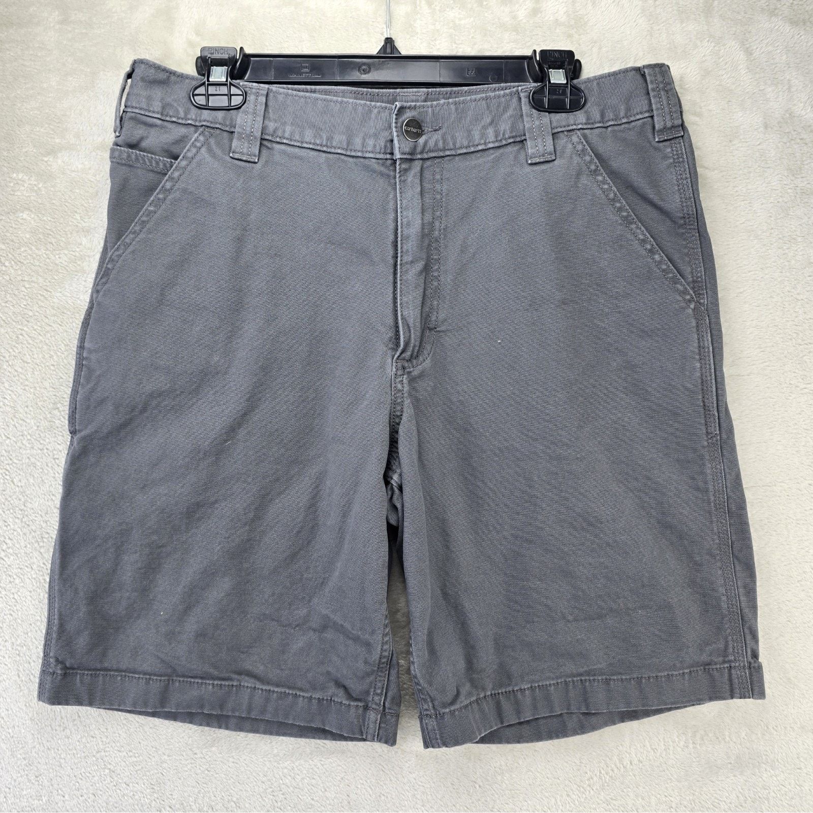 Carhartt Carhartt Shorts Mens 34 (Fits 33x9) Gray Rugged Relaxed Fit Size US 33 - 1 Thumbnail