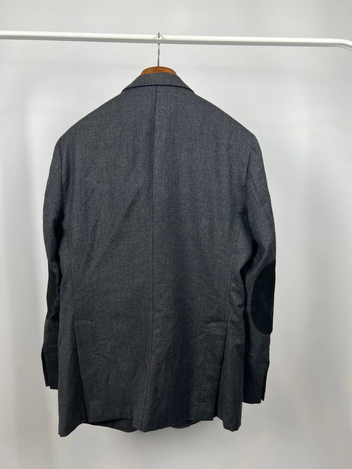 Hackett Hackett London Grey Flannel Half Lined Elbow Patch Blazer Size 42R - 11 Thumbnail