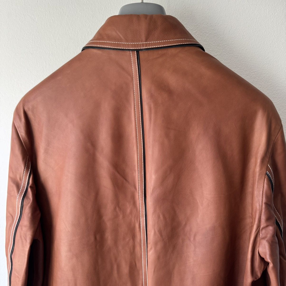 Hermes Hermes Brown/Orange Calf Leather Overcoat Size US L / EU 52-54 / 3 - 8 Thumbnail