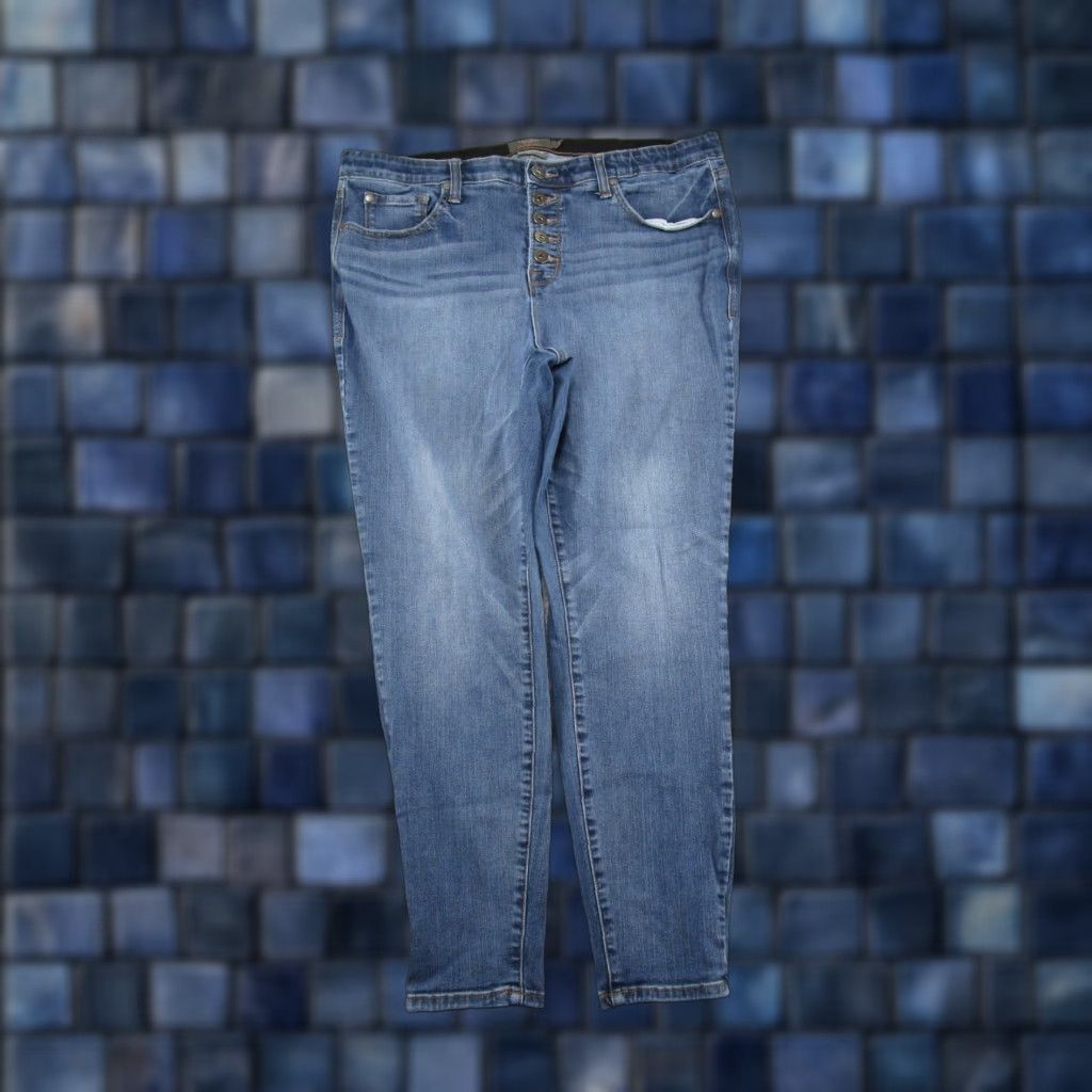 Torrid Torrid Jeans Button Fly High Rise Blue Premium Stretch Skinny Jeans 18R Womens XS? Size 40" / US 18 - 1 Thumbnail