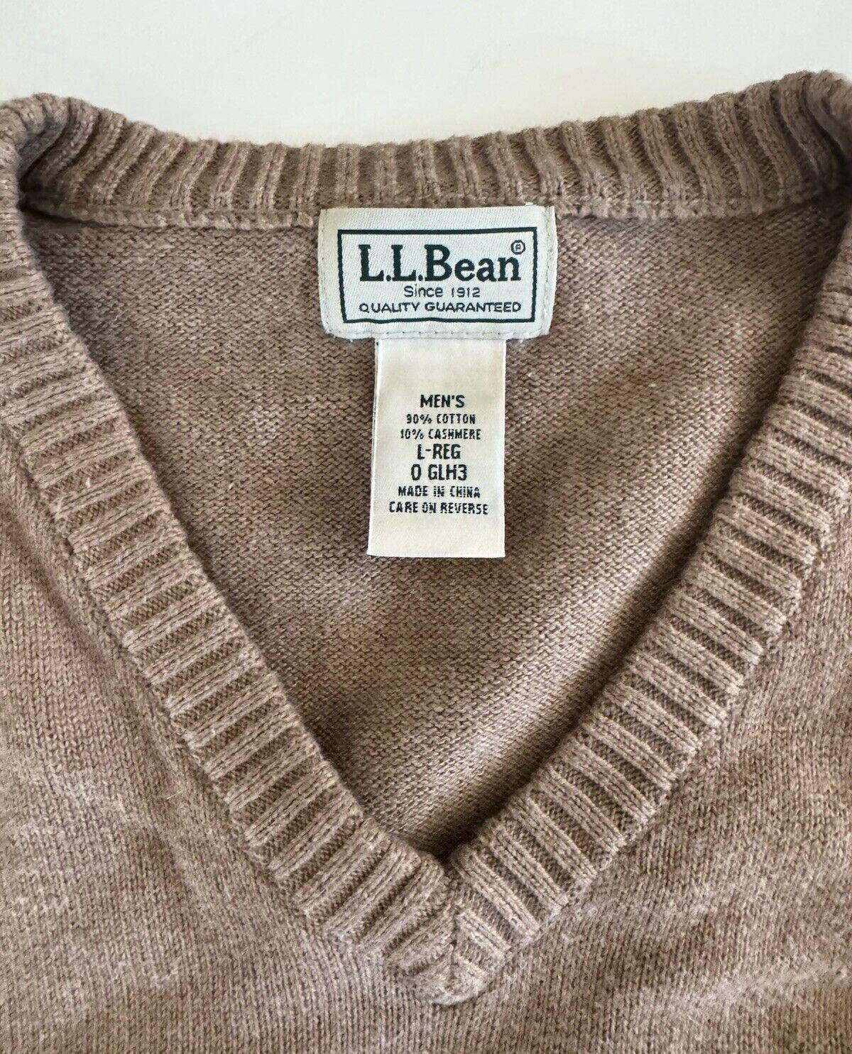 L.L. Bean LL Bean Sweater Men L Beige Cotton Cashmere Blend Size US L / EU 52-54 / 3 - 2 Thumbnail