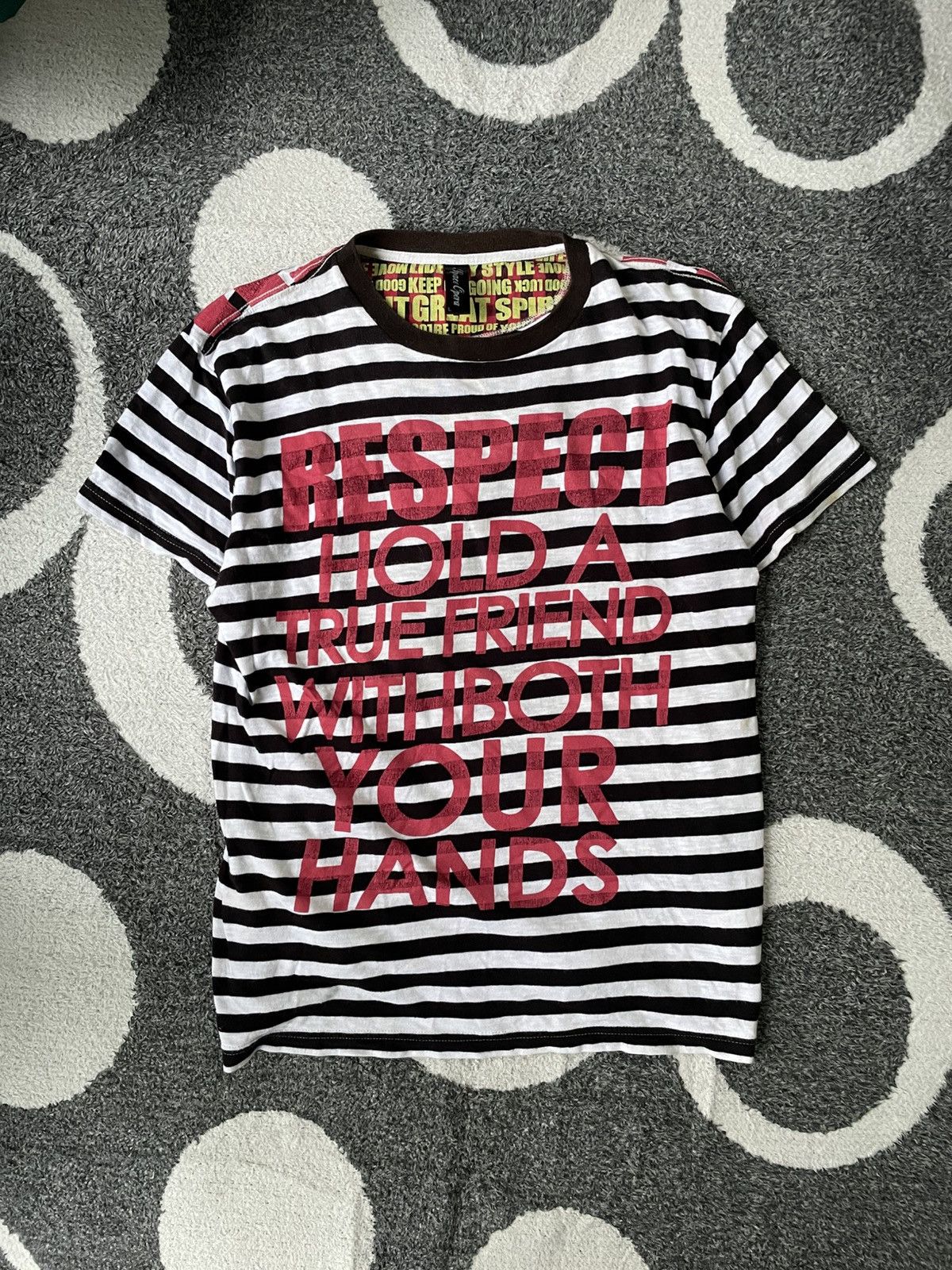 Beauty Beast × Hysteric Glamour × Japanese Brand SPACE OPERA RESPECT HOLD A TRUE FRIEND STRIPED TEE Size US M / EU 48-50 / 2 - 1 Thumbnail