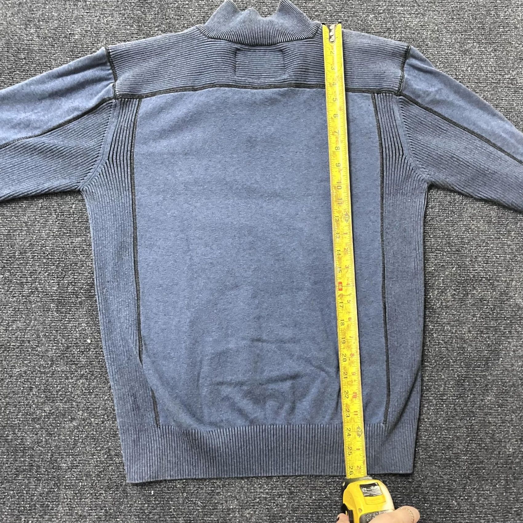BKE BKE Sweater Mens M Blue Quarter Zip Mock Neck Athletic Fit Ribbed Pullover Size US M / EU 48-50 / 2 - 4 Thumbnail