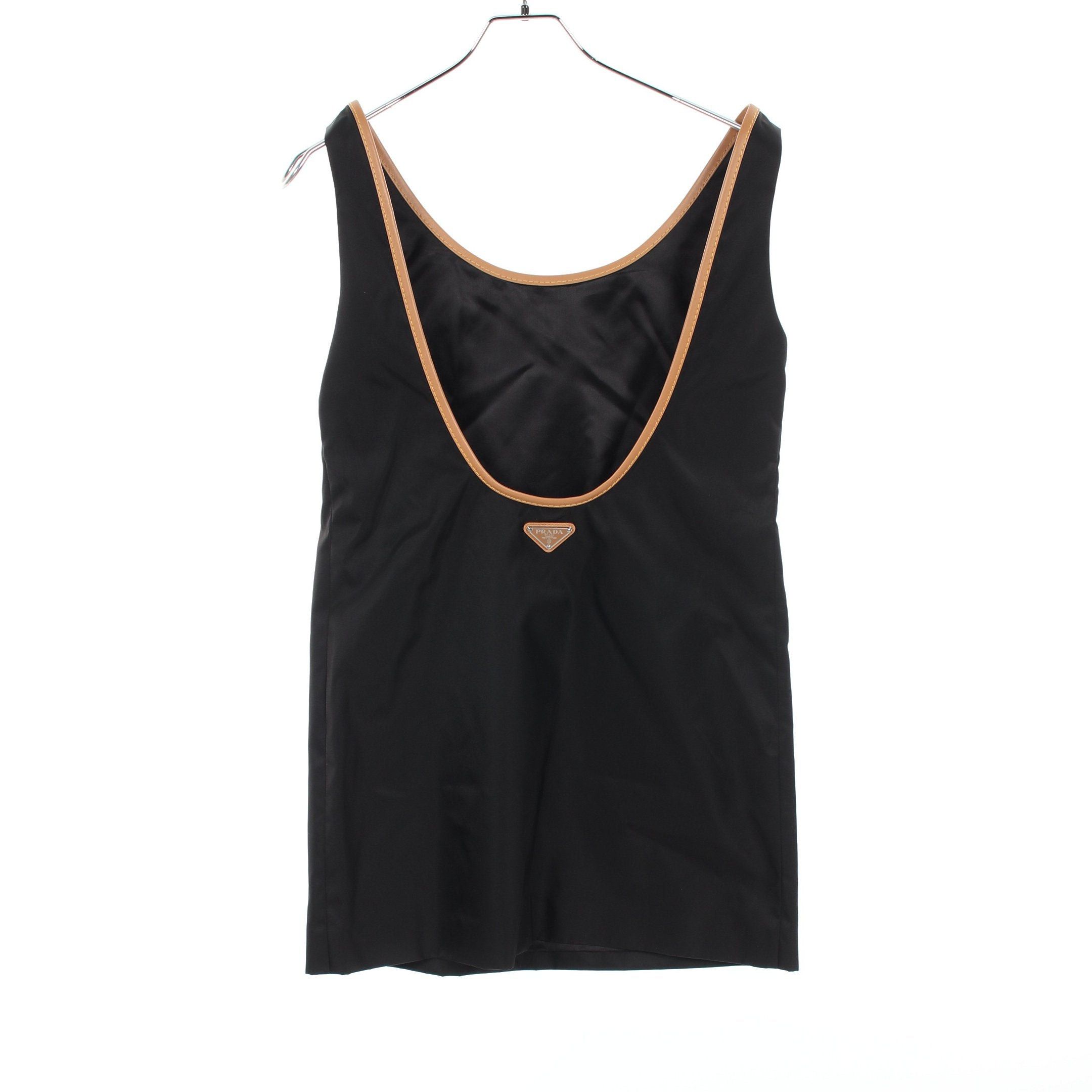 Prada Prada Re-Nylon Mini Dress One Piece Nylon Leather Black Size ONE SIZE - 1 Thumbnail