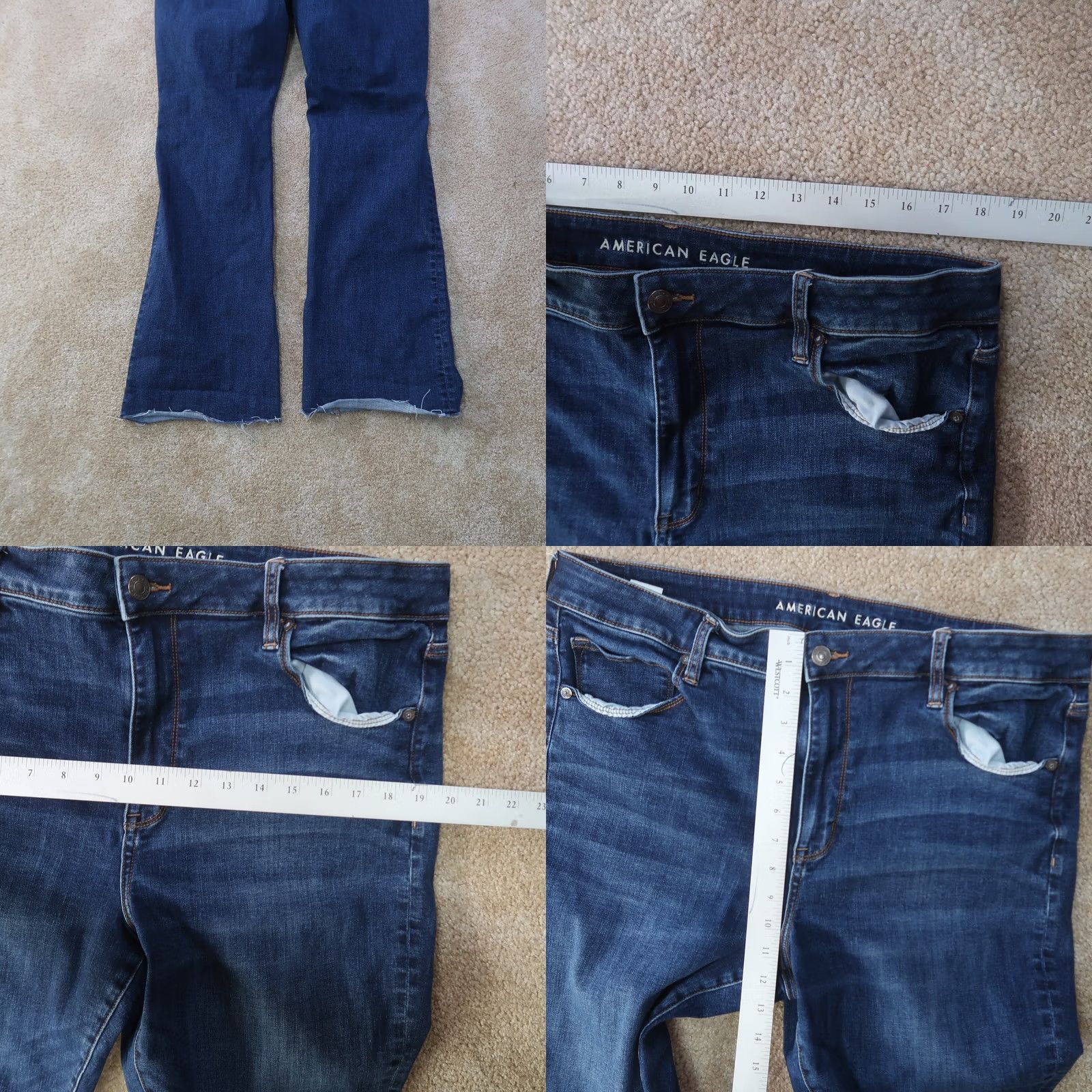 American Eagle Outfitters VINTAGE American Eagle Outfitters Jeans? (No, Vintage: No) -> American Eagle high skinny Kick Bootcut Jeans Women's 18L Next Level Stretch Size 40" / US 18 - 8 Thumbnail