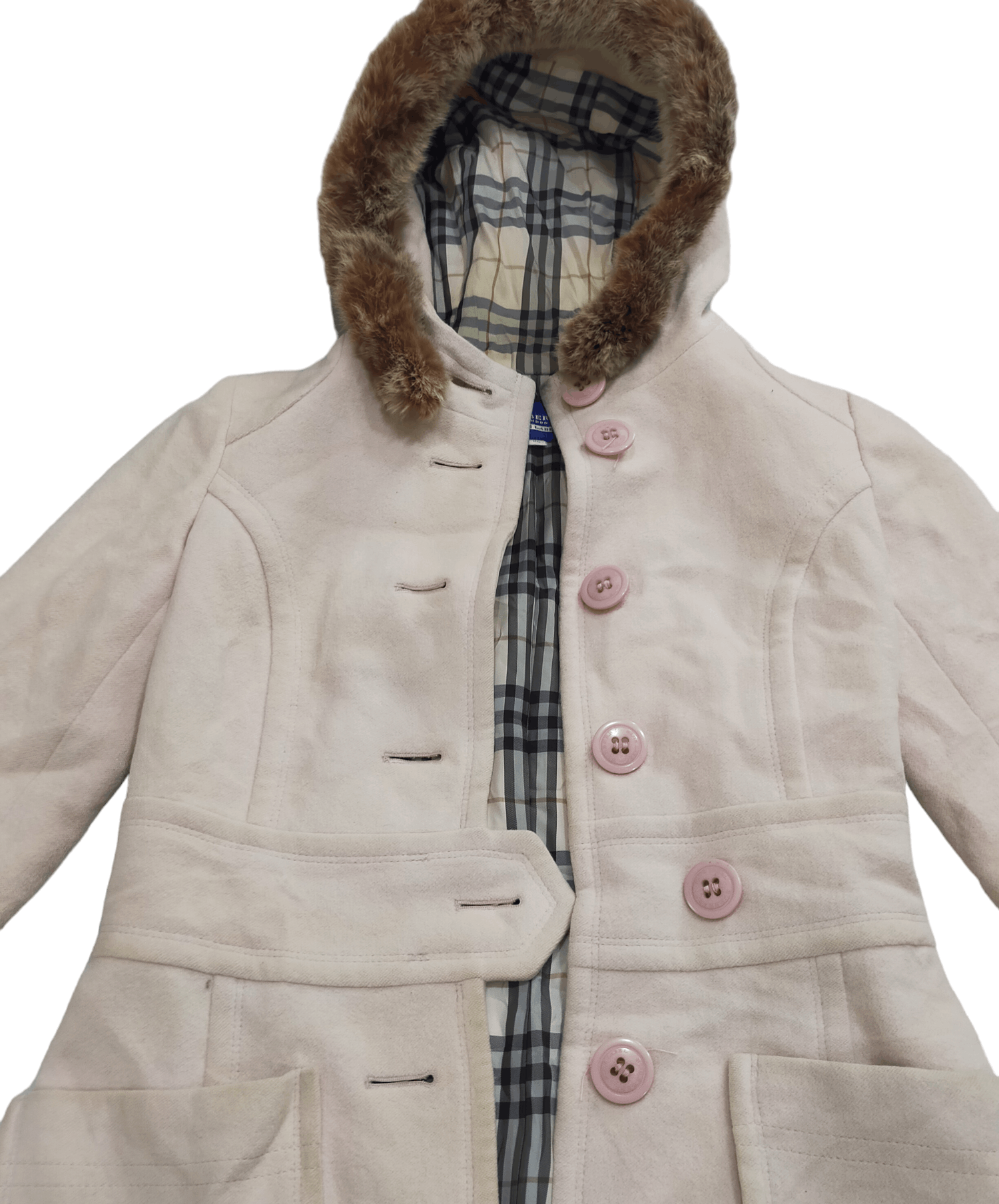 Burberry × Designer 🔥BURBERRY BLUE LABEL SHORT COAT HOOD NOVA CHECK SIZE 36 Size XS / US 0-2 / IT 36-38 - 3 Thumbnail