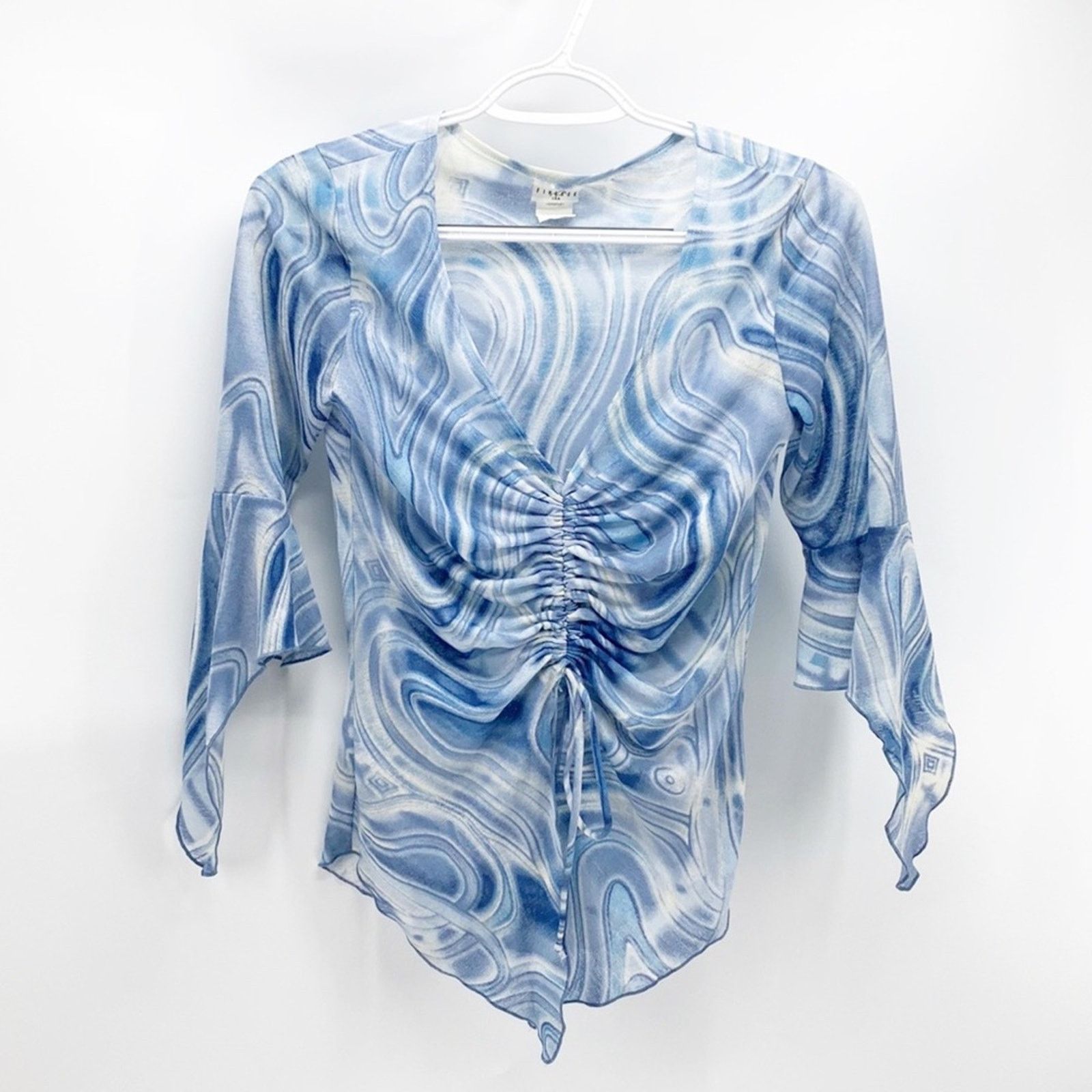 Other Finesse marble printed True Y2K top size S handkerchief hem Size S / US 4 / IT 40 - 2 Thumbnail