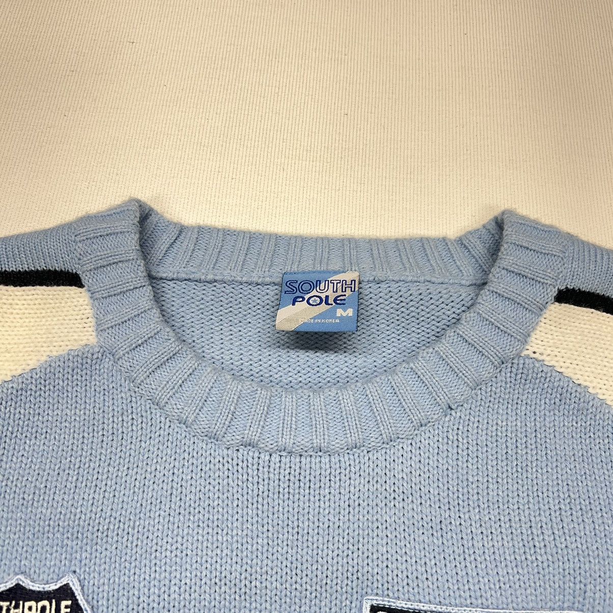 Southpole × Vintage VTG Southpole Sweater Blue White Crewneck Knit Patch Y2K Size US M / EU 48-50 / 2 - 6 Thumbnail