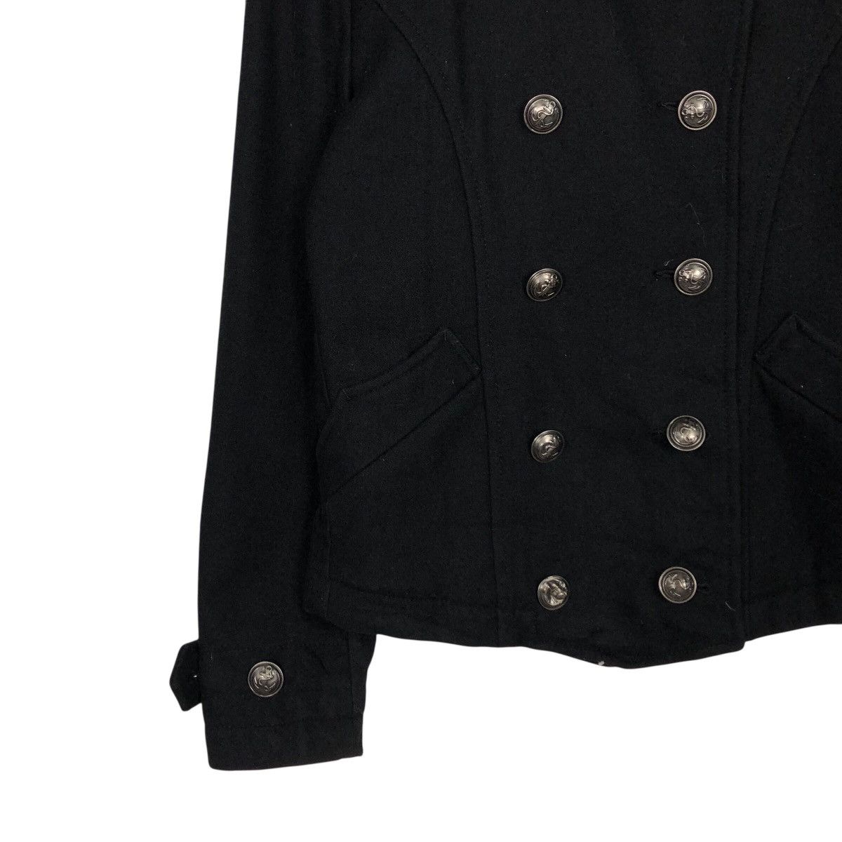 PPFM 📌Rich Black Wool Biker Jacket PPFM Mink Fur Hoodie Size US M / EU 48-50 / 2 - 5 Thumbnail