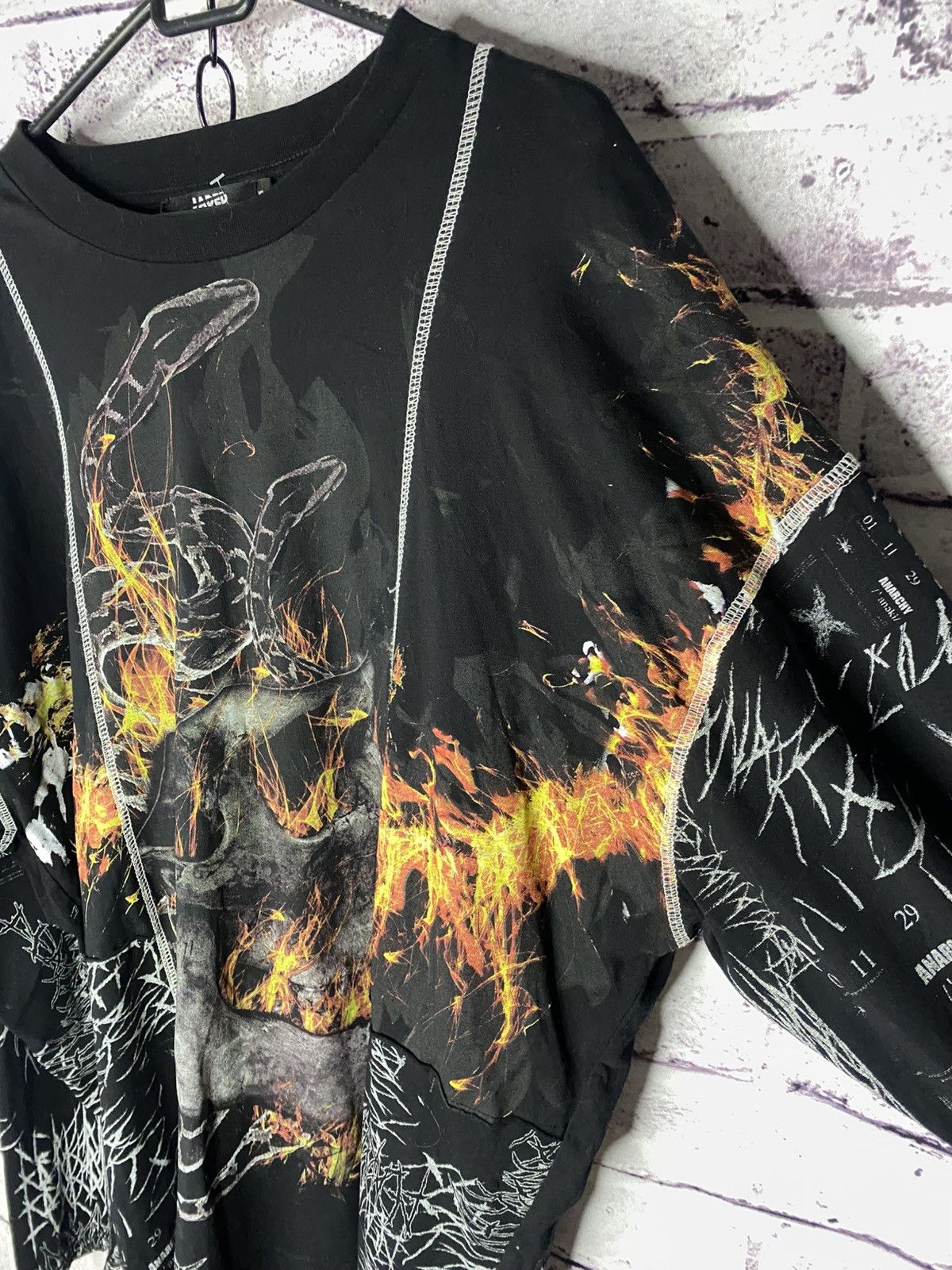 Jaded London Mens Jaded London Overprint Logo Anarchy Long-Sleeve Size US XL / EU 56 / 4 - 3 Thumbnail
