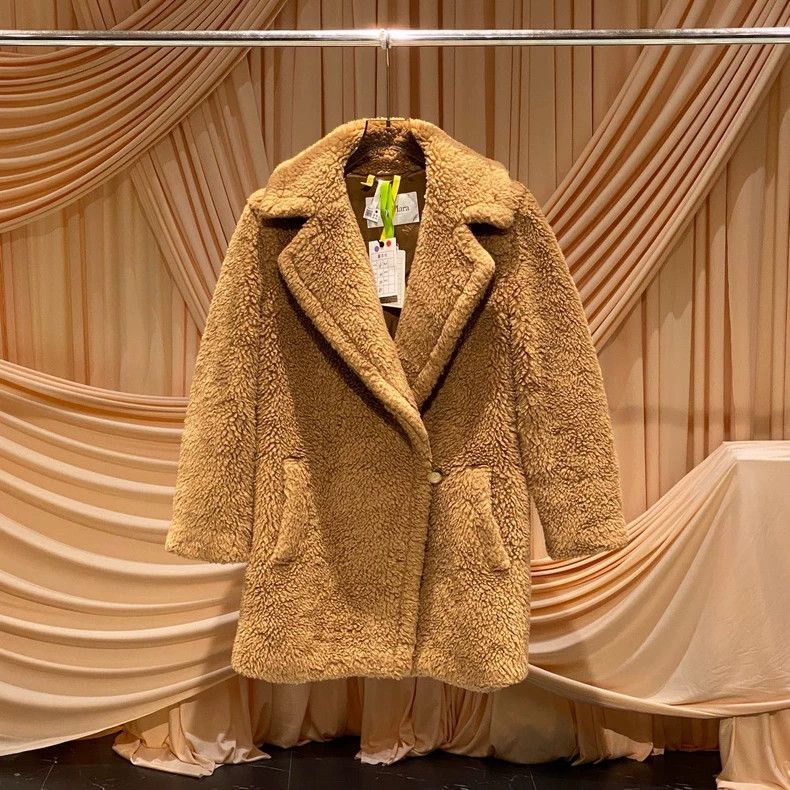 Max Mara Teddy Camel Velvet Teddy Coat
